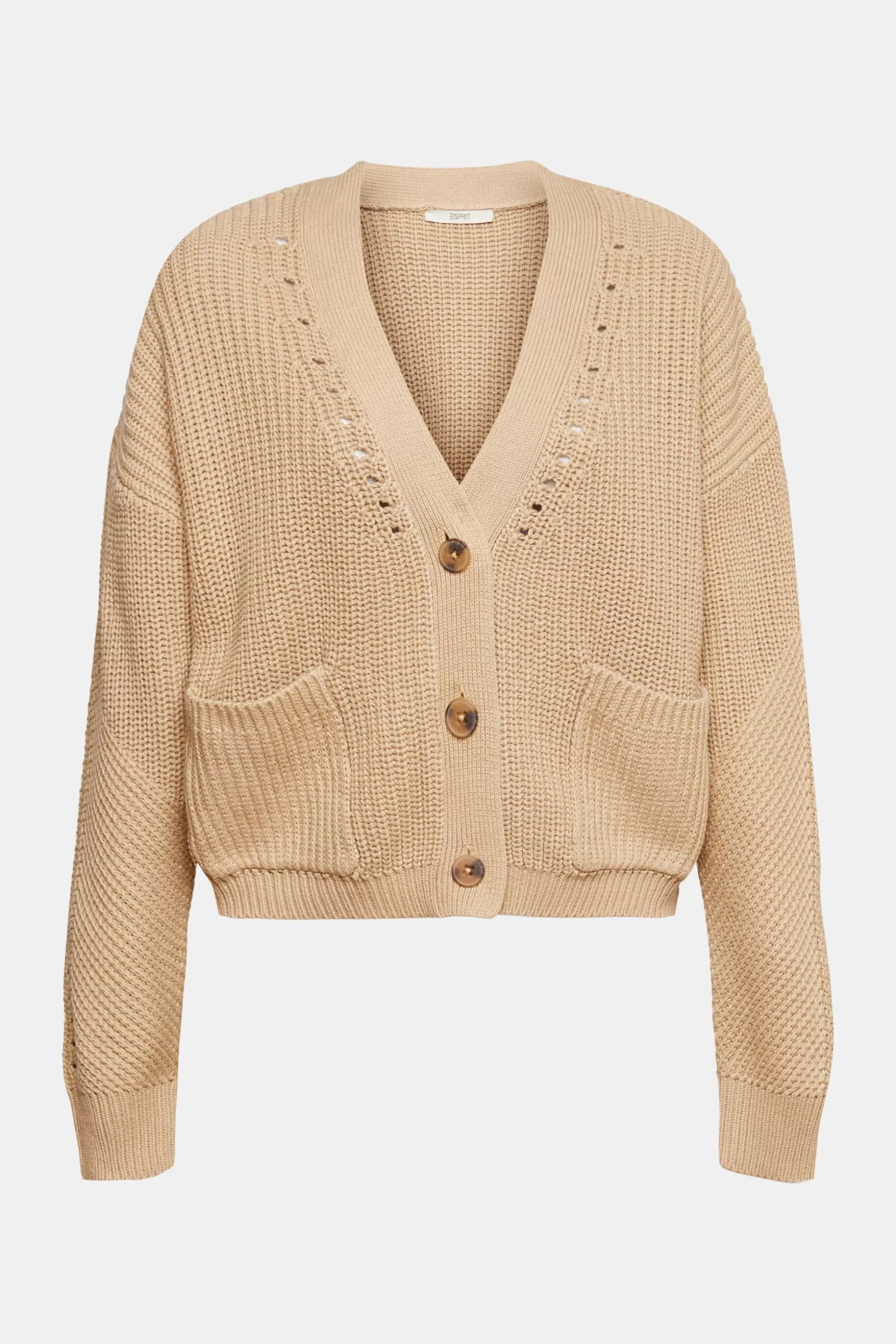 ESPRIT Chunky-knit cotton blend cardigan at our Online Shop *Women Tops