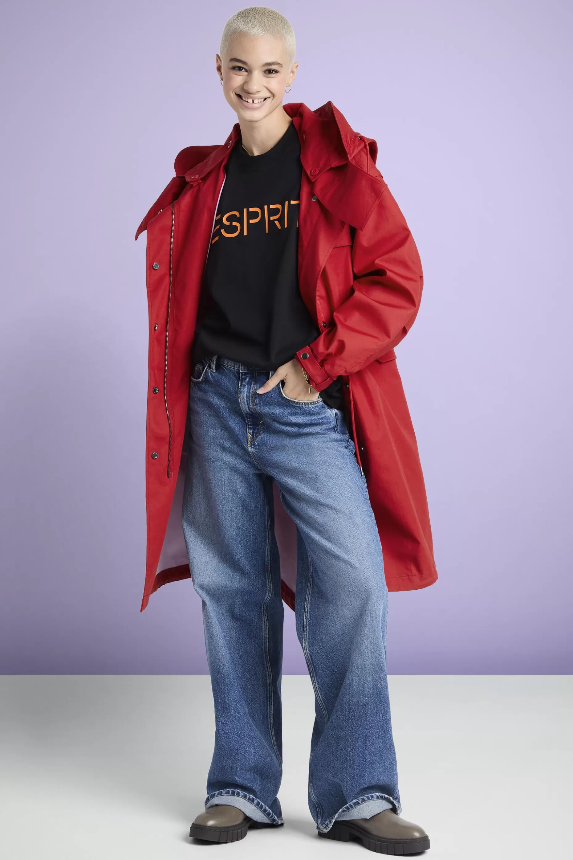 ESPRIT Coated Cotton Hooded Parka at our Online Shop *Women Jackets + Coats