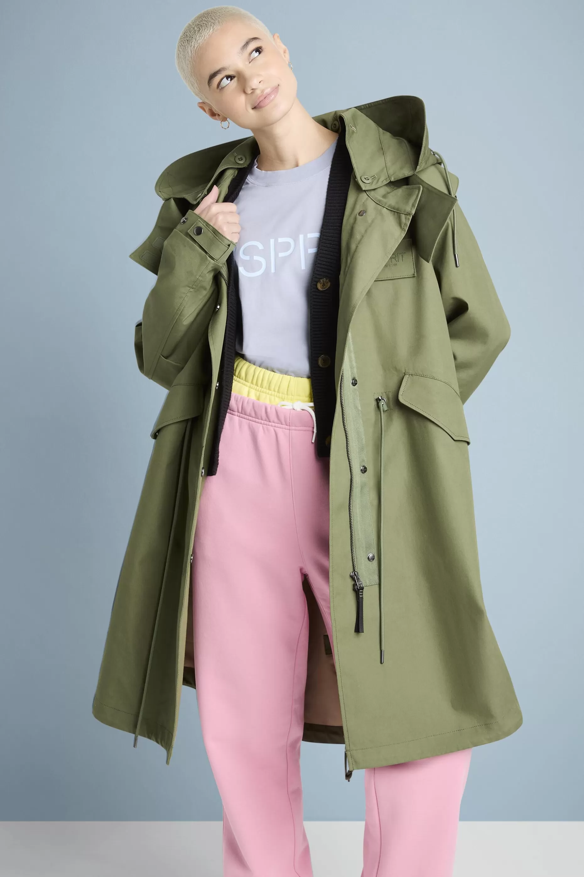 ESPRIT Coated Cotton Hooded Parka at our Online Shop *Women Jackets + Coats