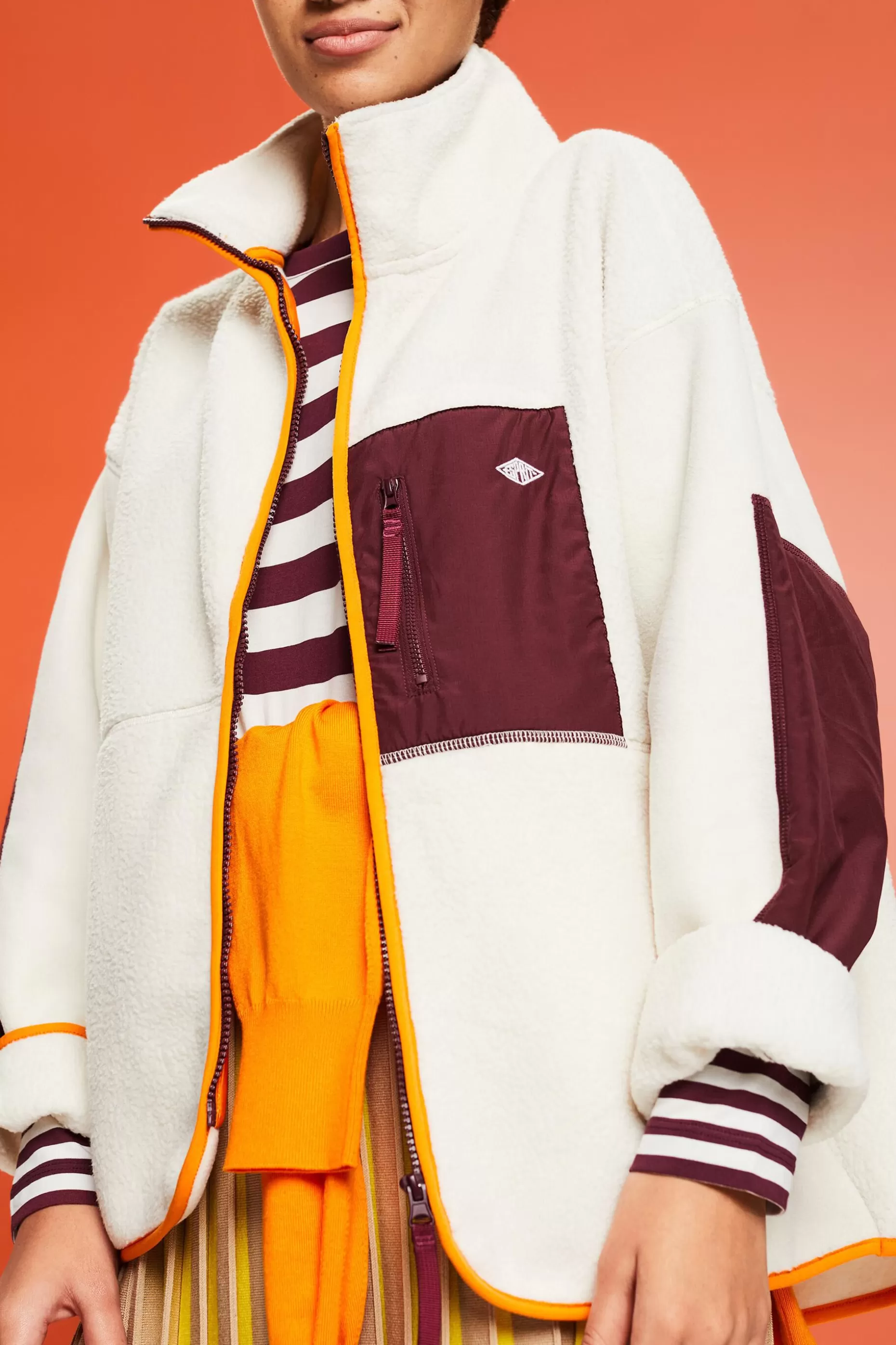 ESPRIT Colorblock Fleece Jacket at our Online Shop *Women Sweatshirts + Hoodies