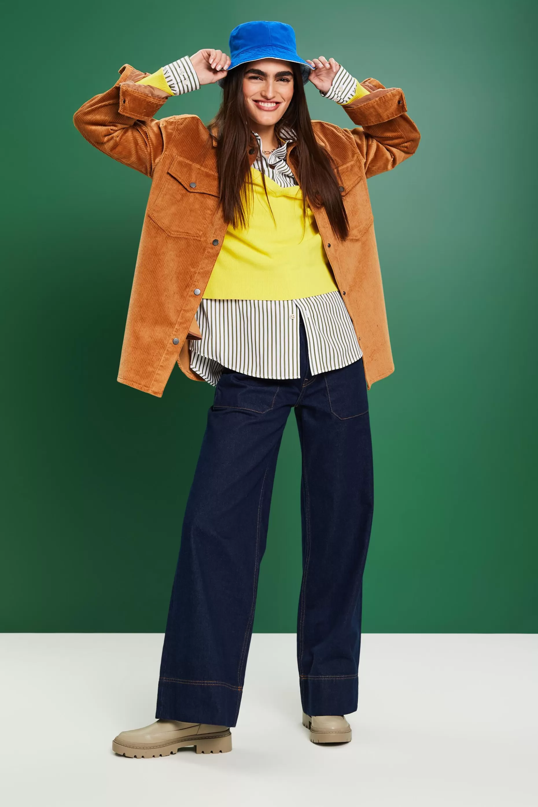 ESPRIT Corduroy Button-Down Shirt at our Online Shop *Women Clearance 60%-70% Off