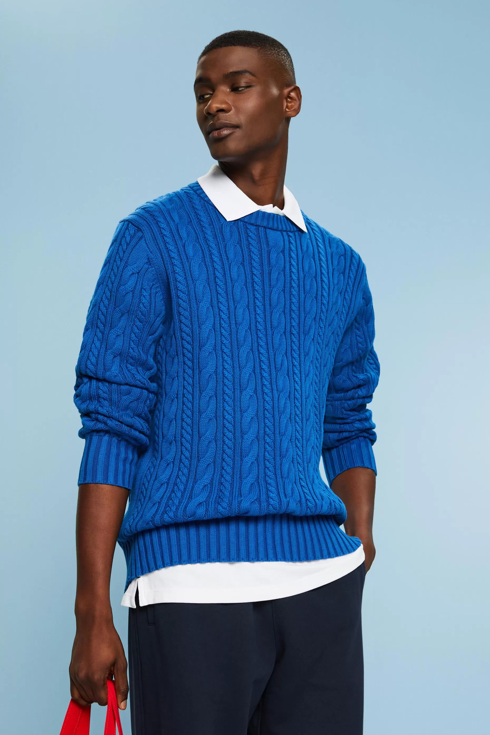 ESPRIT Cotton Cable Knit Jumper at our Online Shop *Men Sweaters
