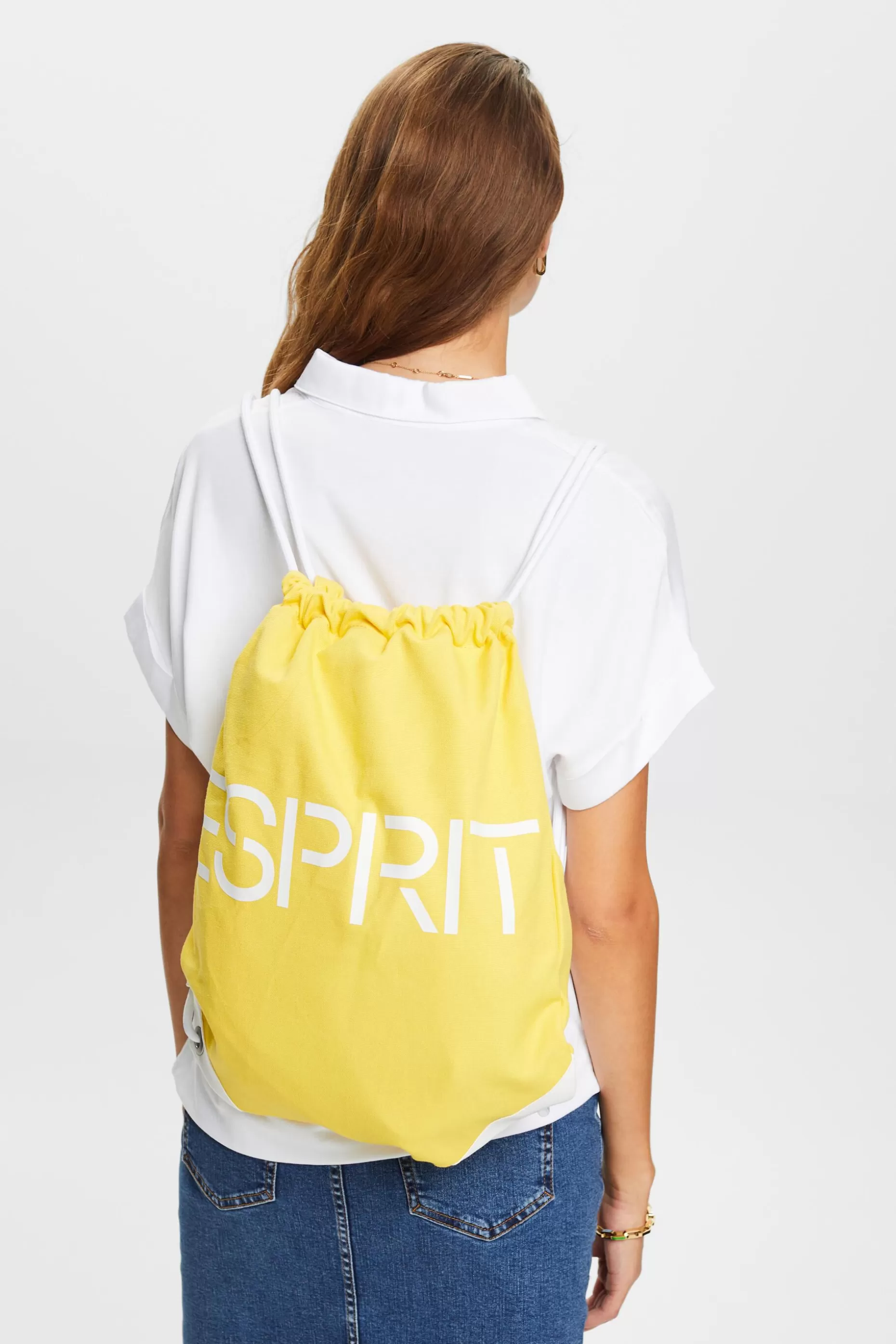 ESPRIT Cotton Canvas Logo Drawstring Backpack at our Online Shop *Men Bags + Wallets