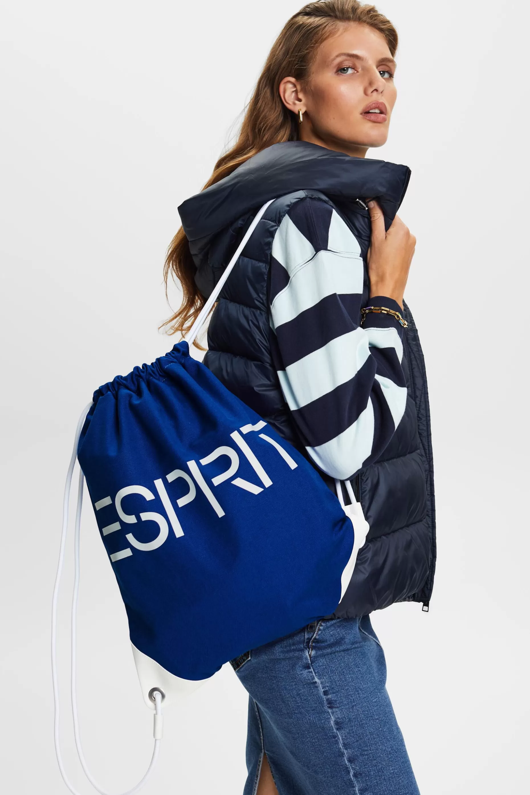 ESPRIT Cotton Canvas Logo Drawstring Backpack at our Online Shop *Women Bags