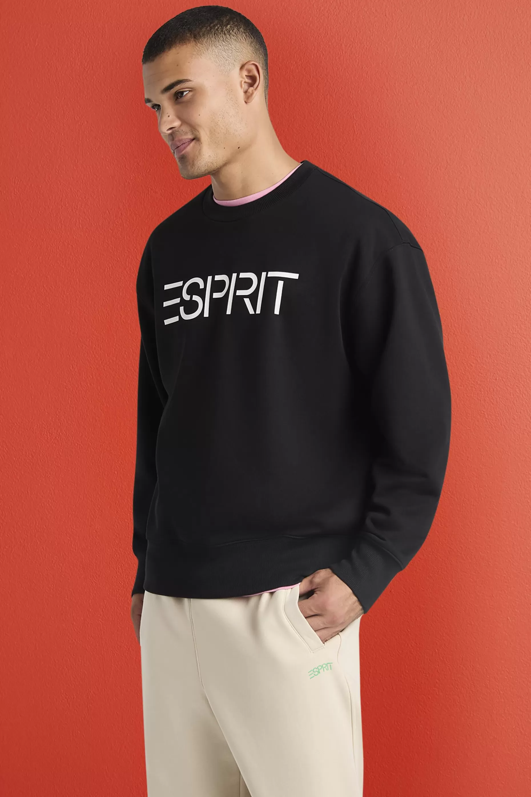 ESPRIT Cotton Fleece Logo Sweatshirt at our Online Shop *Men Sweatshirts + Hoodies