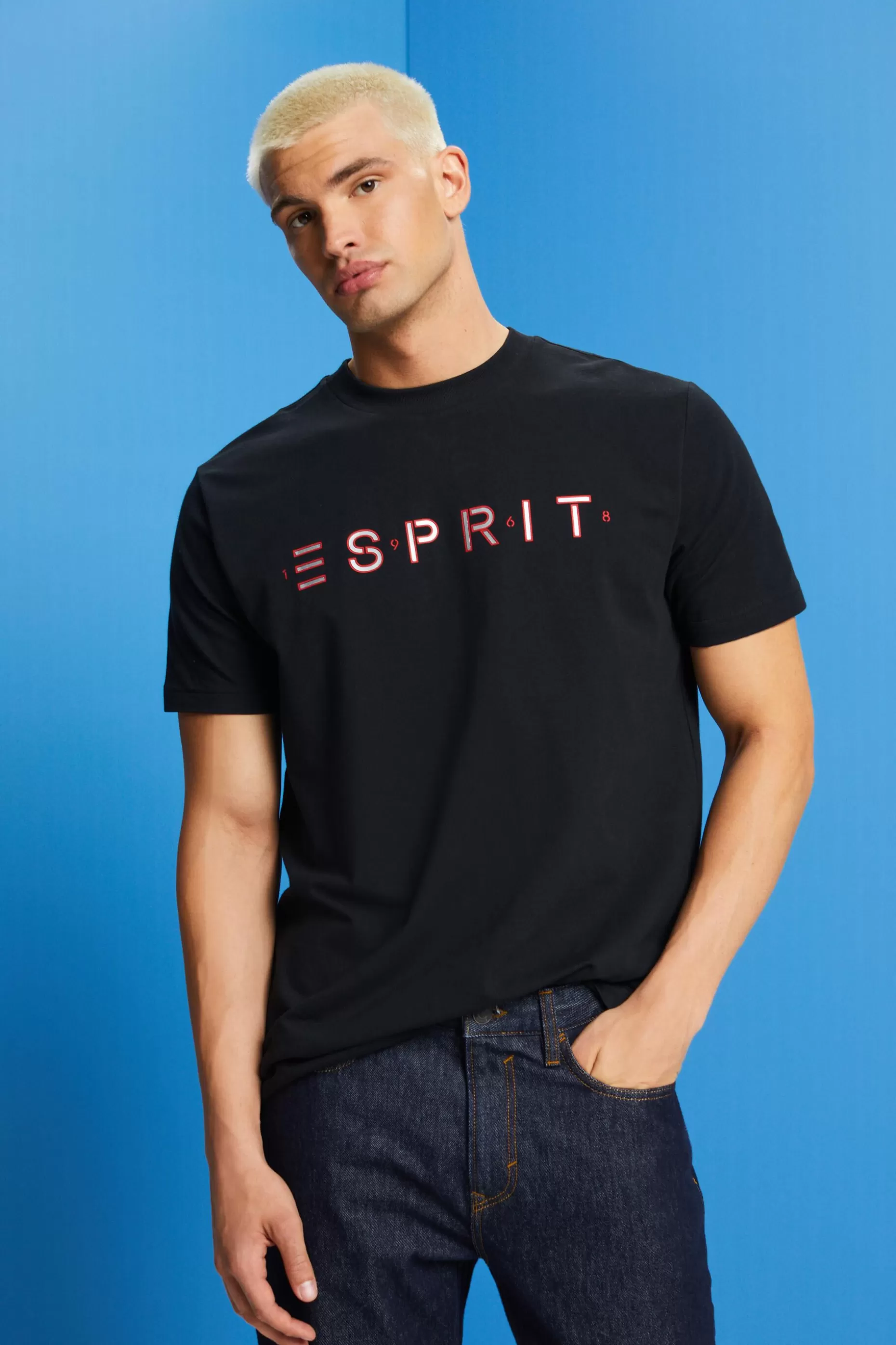 ESPRIT Cotton Jersey Logo T-Shirt at our Online Shop *Men T-Shirts + Polos
