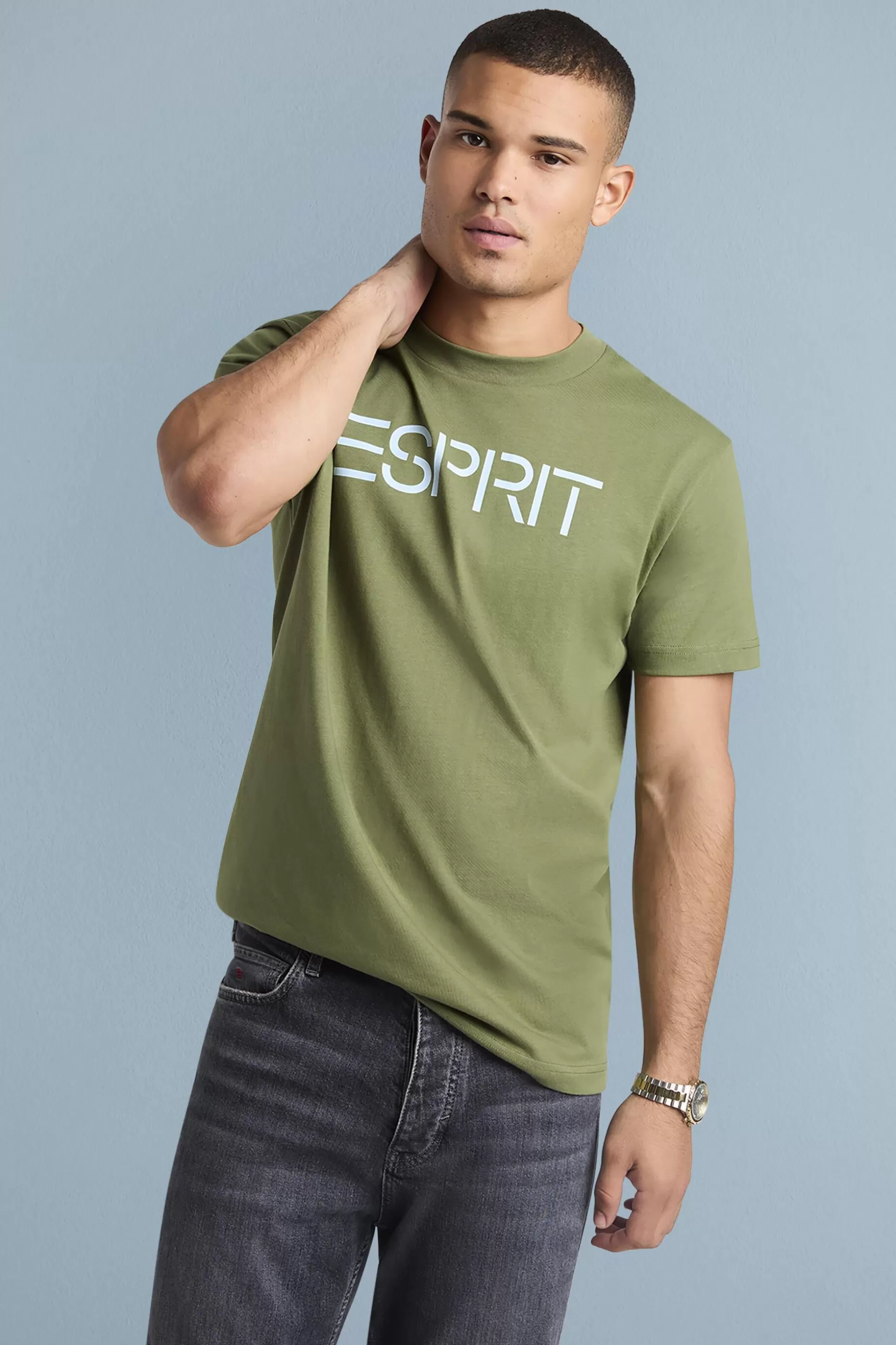ESPRIT Cotton Jersey Logo T-Shirt at our Online Shop *Men T-Shirts + Polos