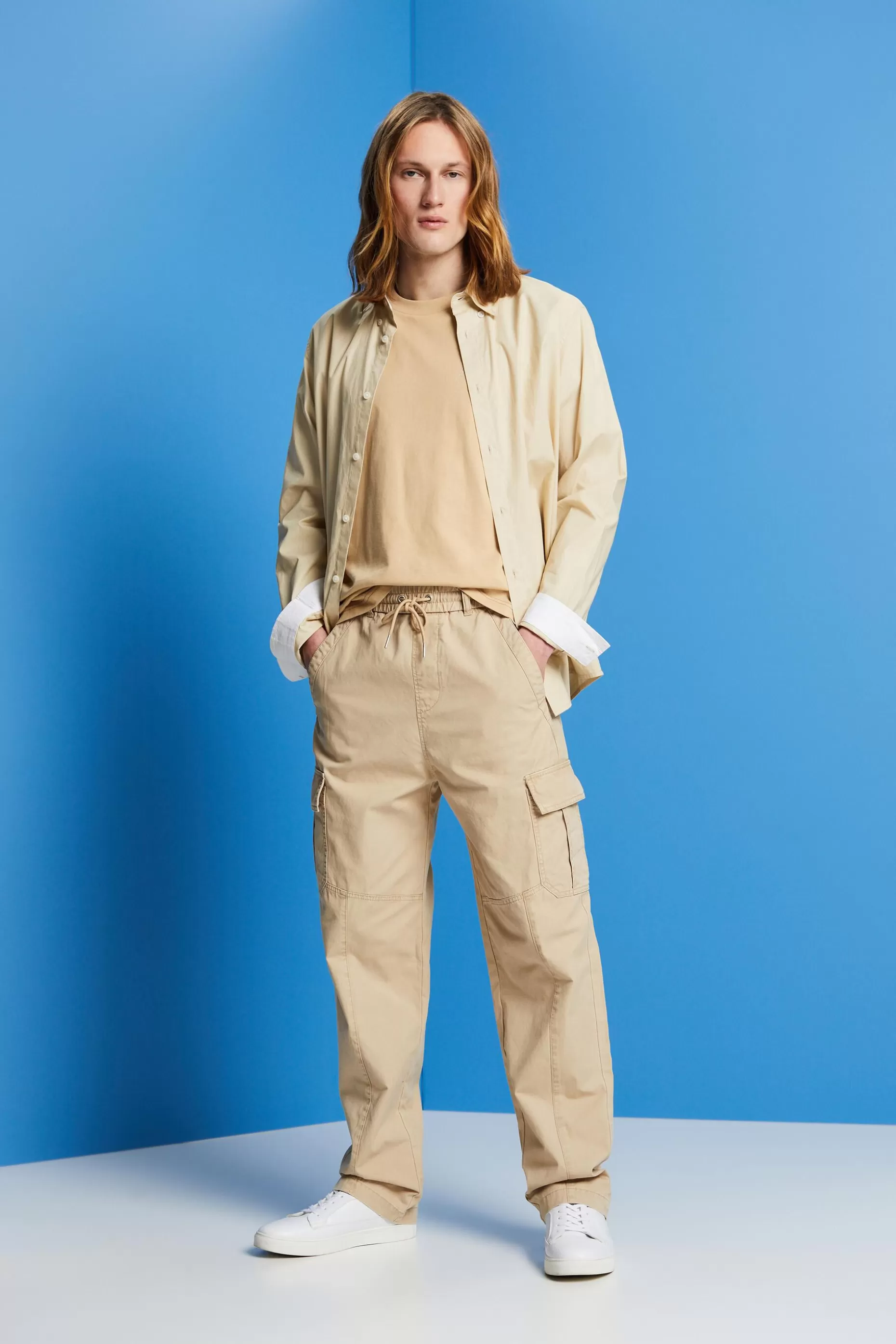 ESPRIT Cotton jogger-style tapered cargo trousers at our Online Shop *Men Pants + Joggers