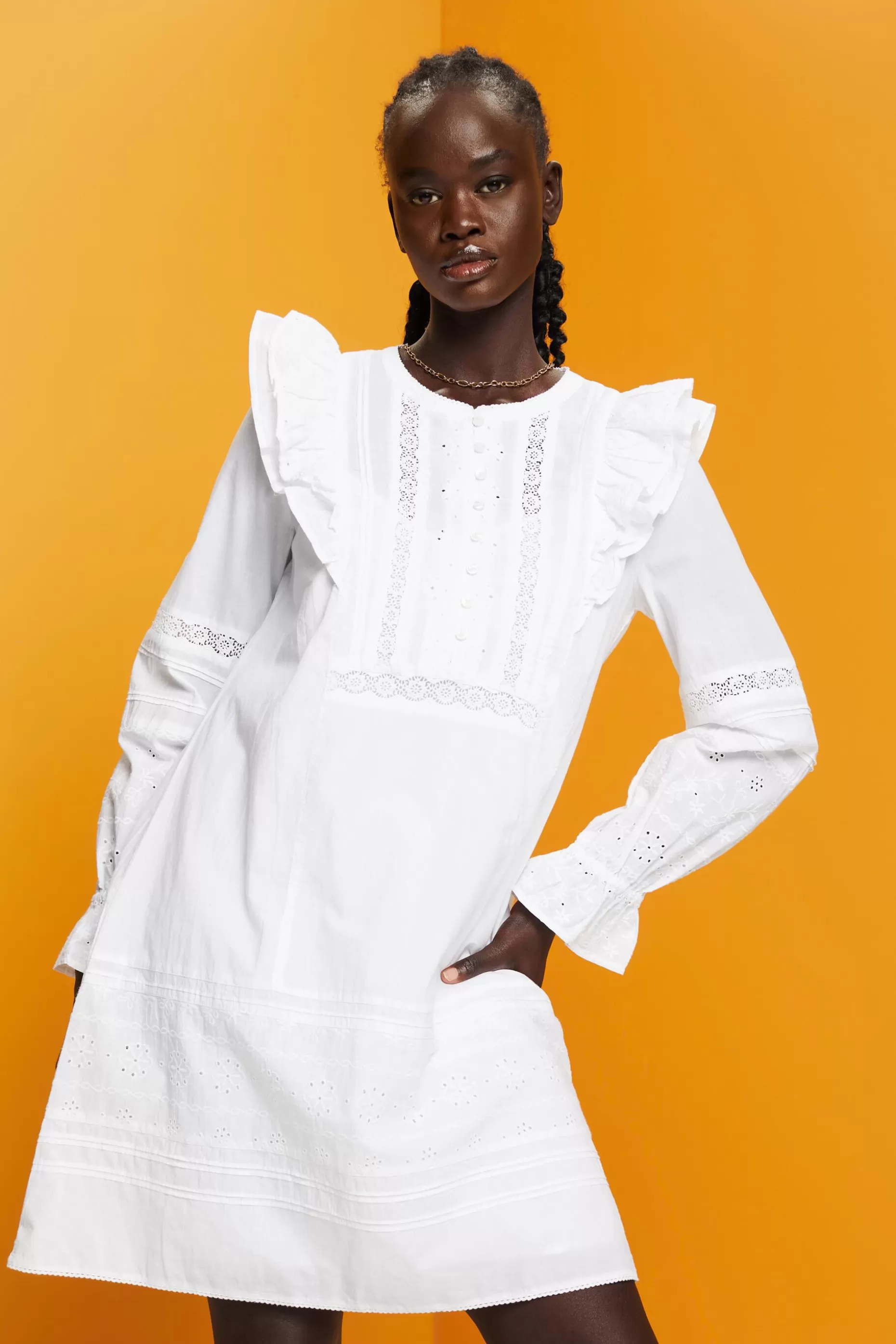 ESPRIT Cotton Lace Knee-Length Dress at our Online Shop *Women Dresses + Jumpsuits