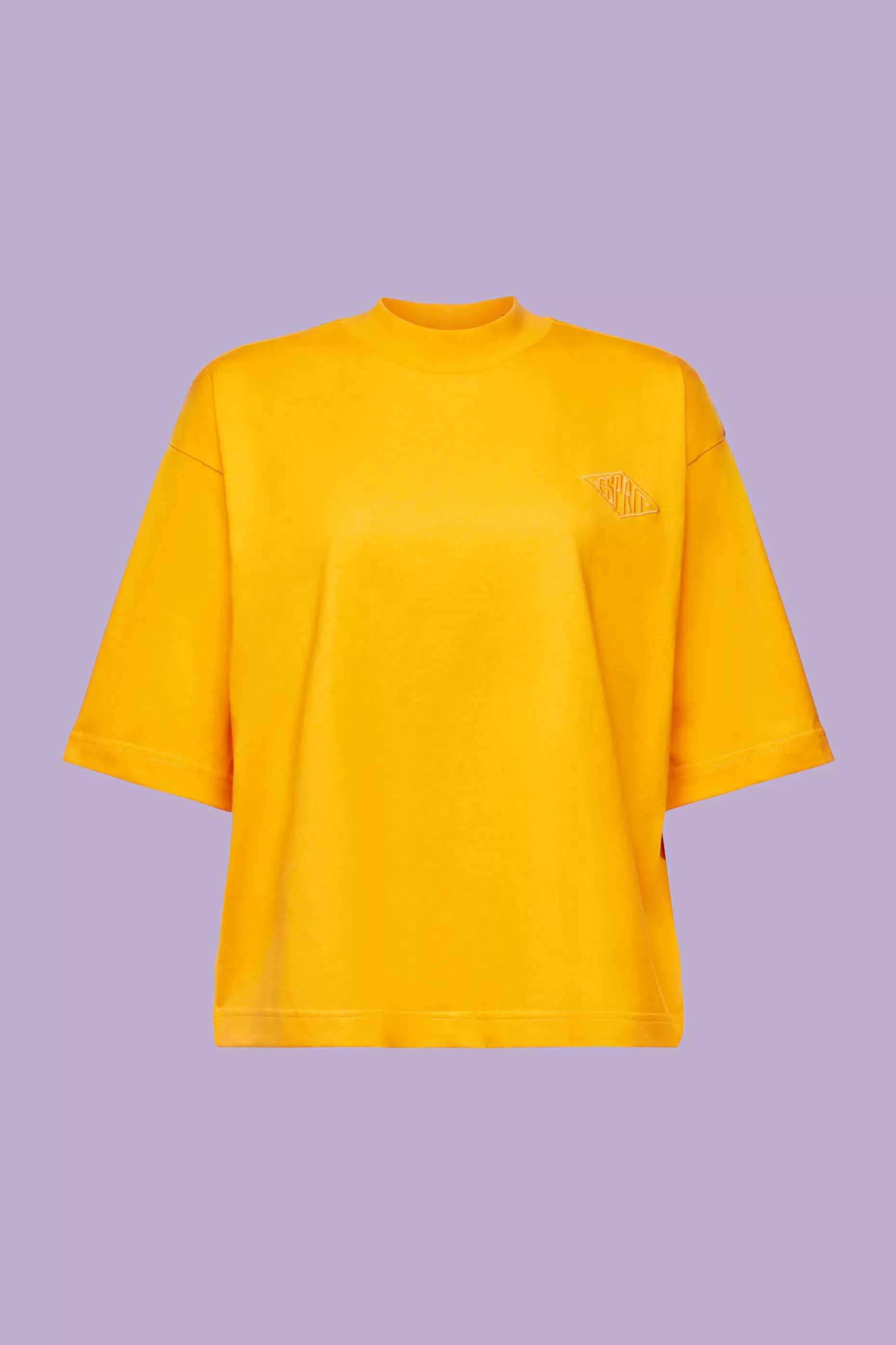 ESPRIT Cotton Mock Neck Logo T-Shirt at our Online Shop *Women T-Shirts + Tops