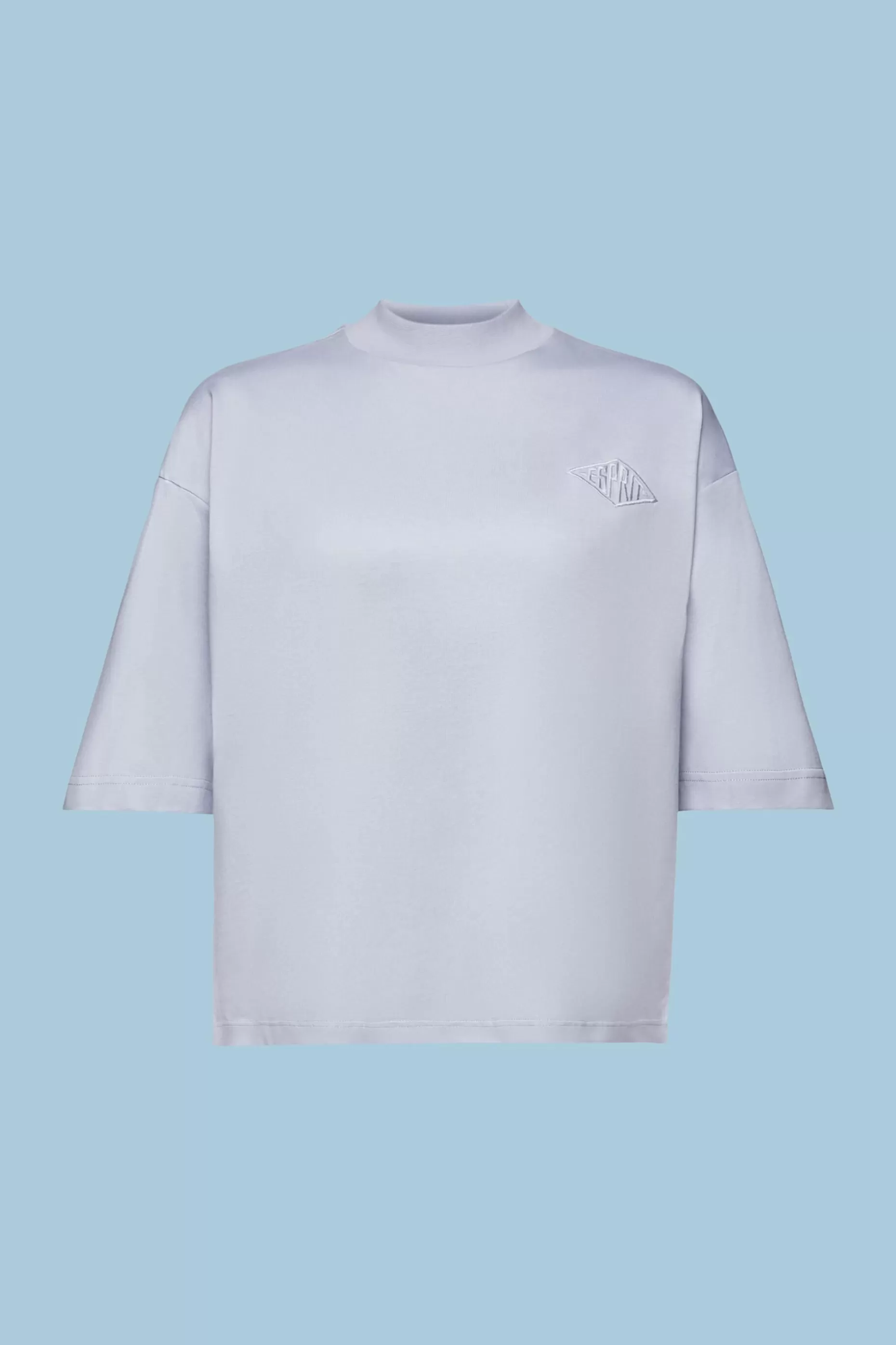 ESPRIT Cotton Mock Neck Logo T-Shirt at our Online Shop *Women T-Shirts + Tops
