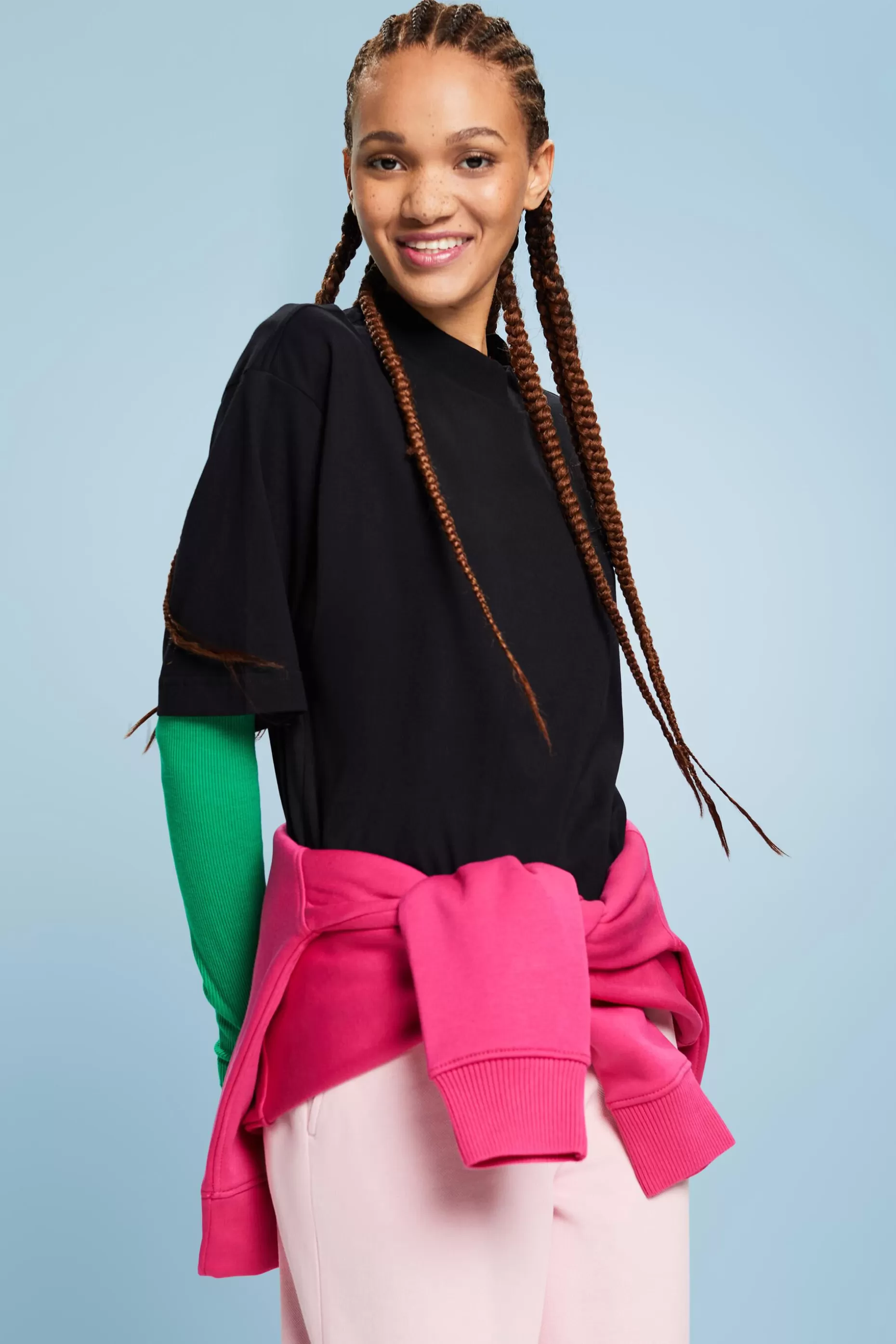 ESPRIT Cotton Mock Neck Logo T-Shirt at our Online Shop *Women T-Shirts + Tops