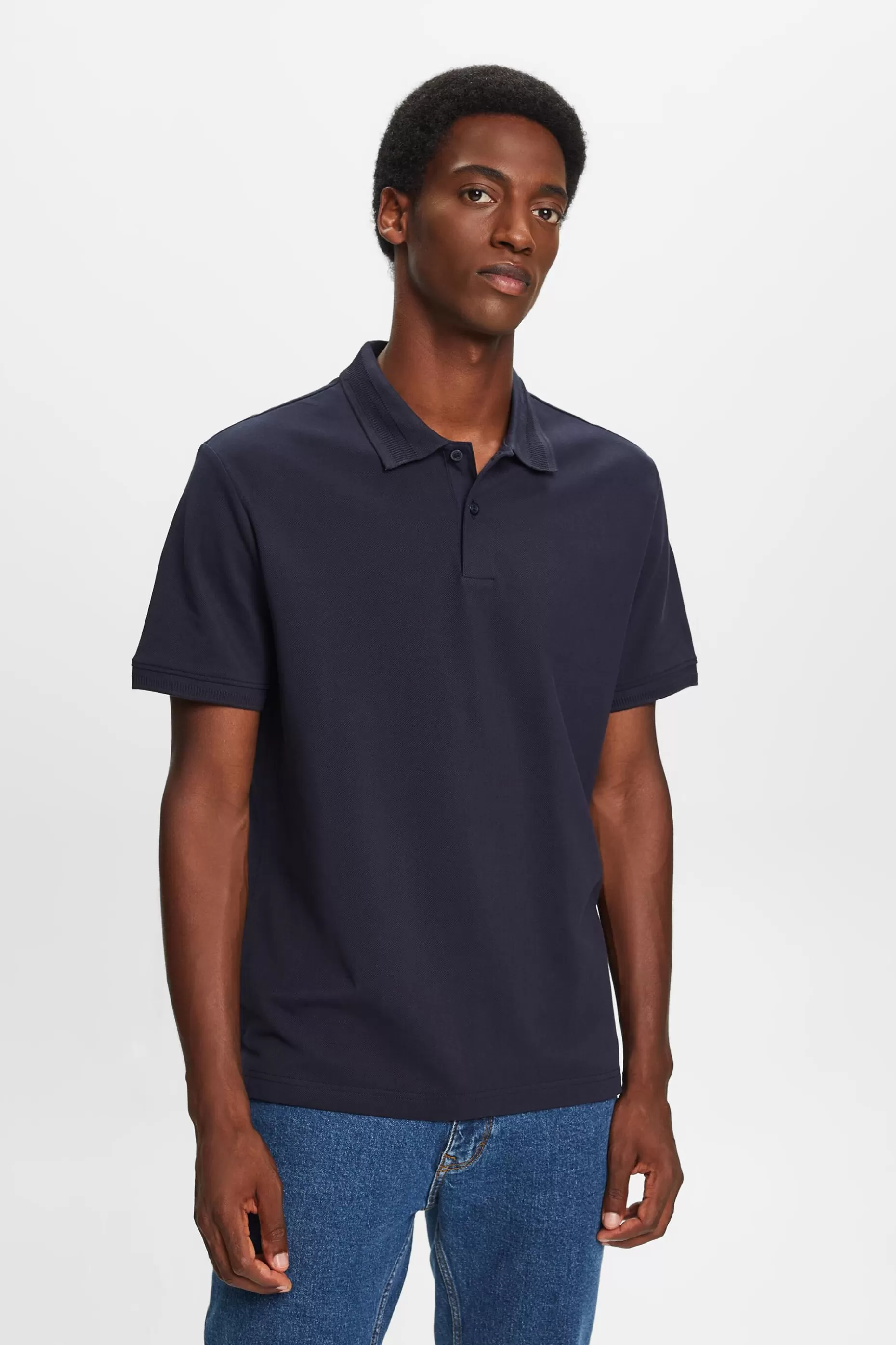 ESPRIT Cotton Pique Polo Shirt at our Online Shop *Men T-Shirts + Polos