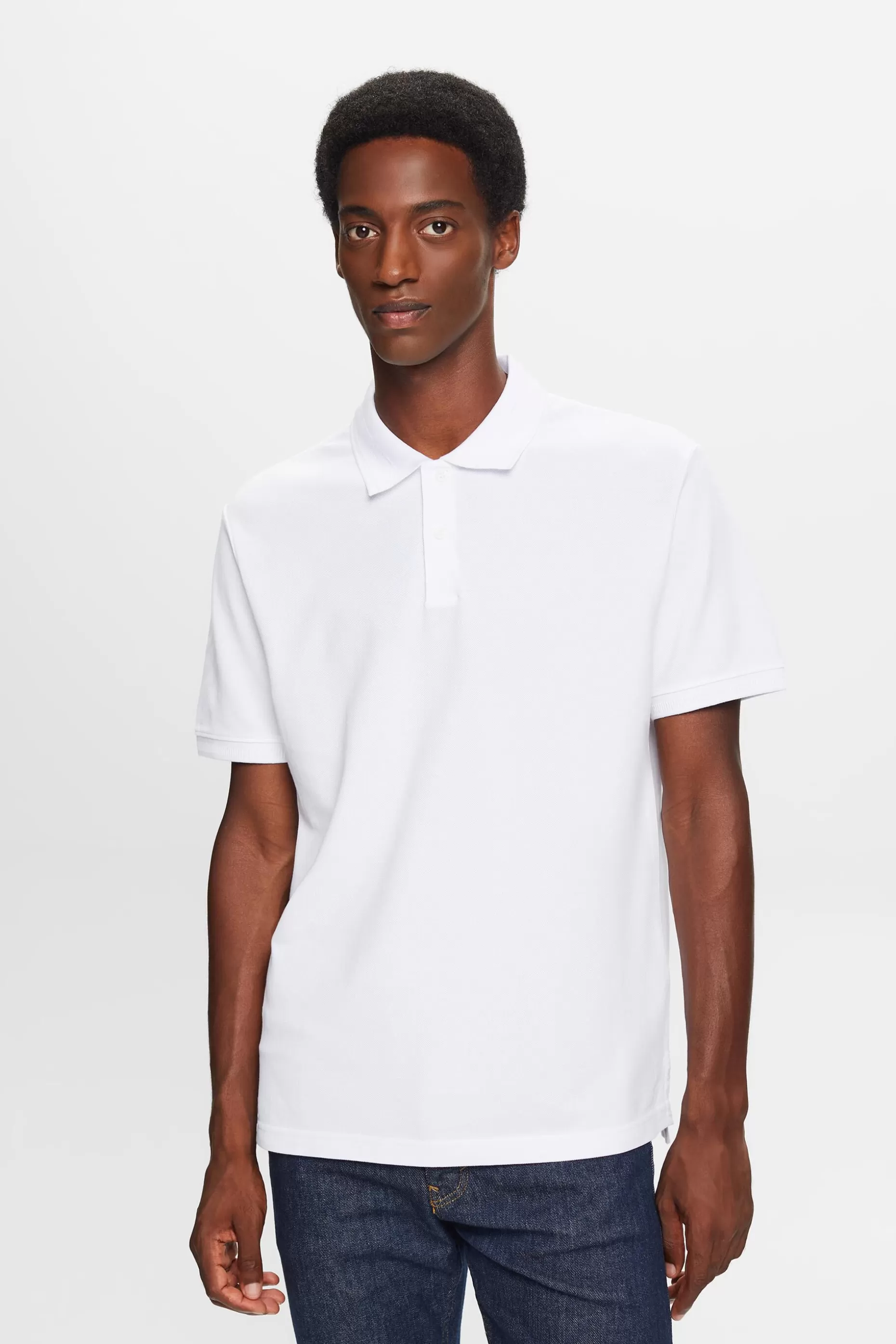 ESPRIT Cotton Pique Polo Shirt at our Online Shop *Men T-Shirts + Polos