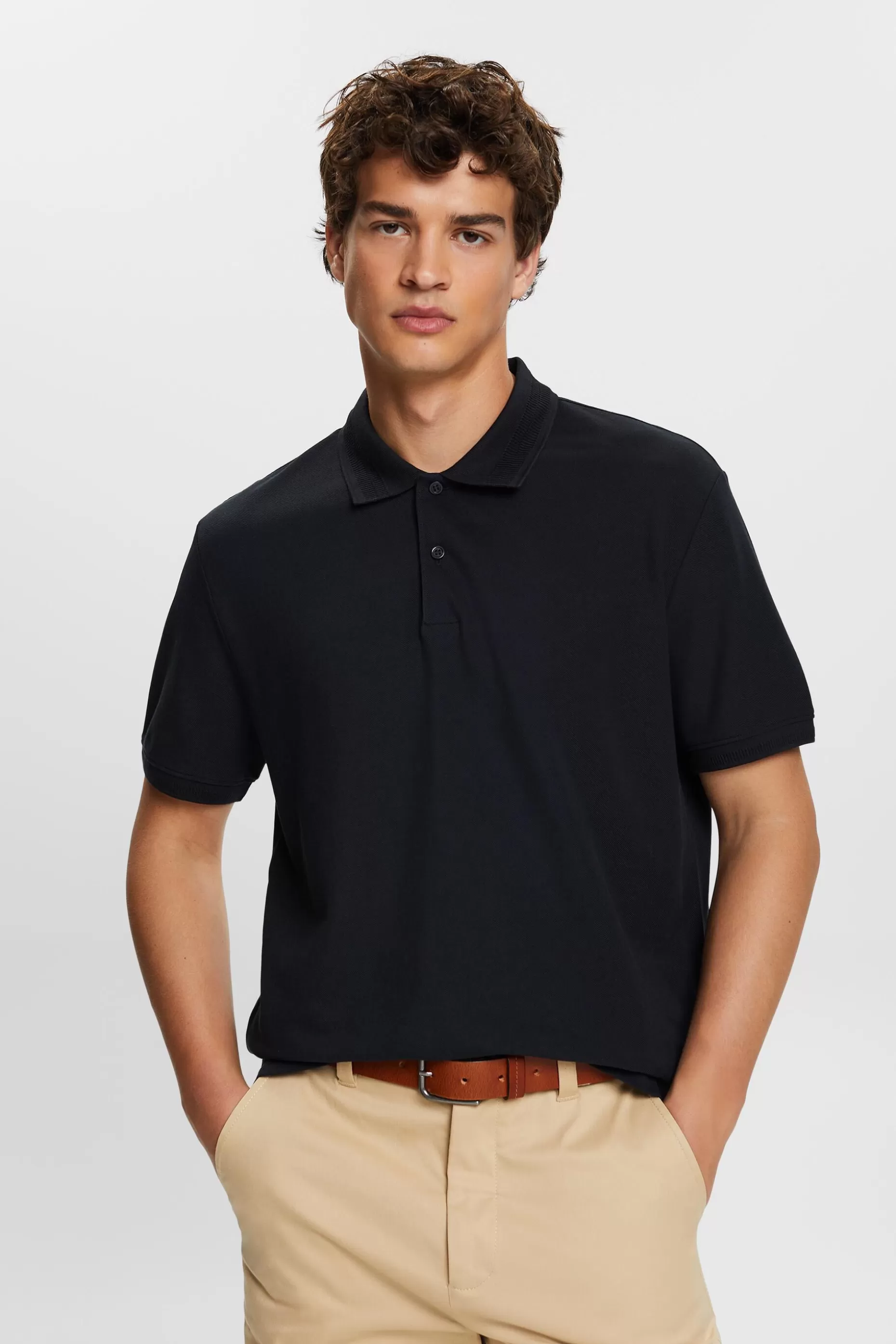 ESPRIT Cotton Pique Polo Shirt at our Online Shop *Men T-Shirts + Polos