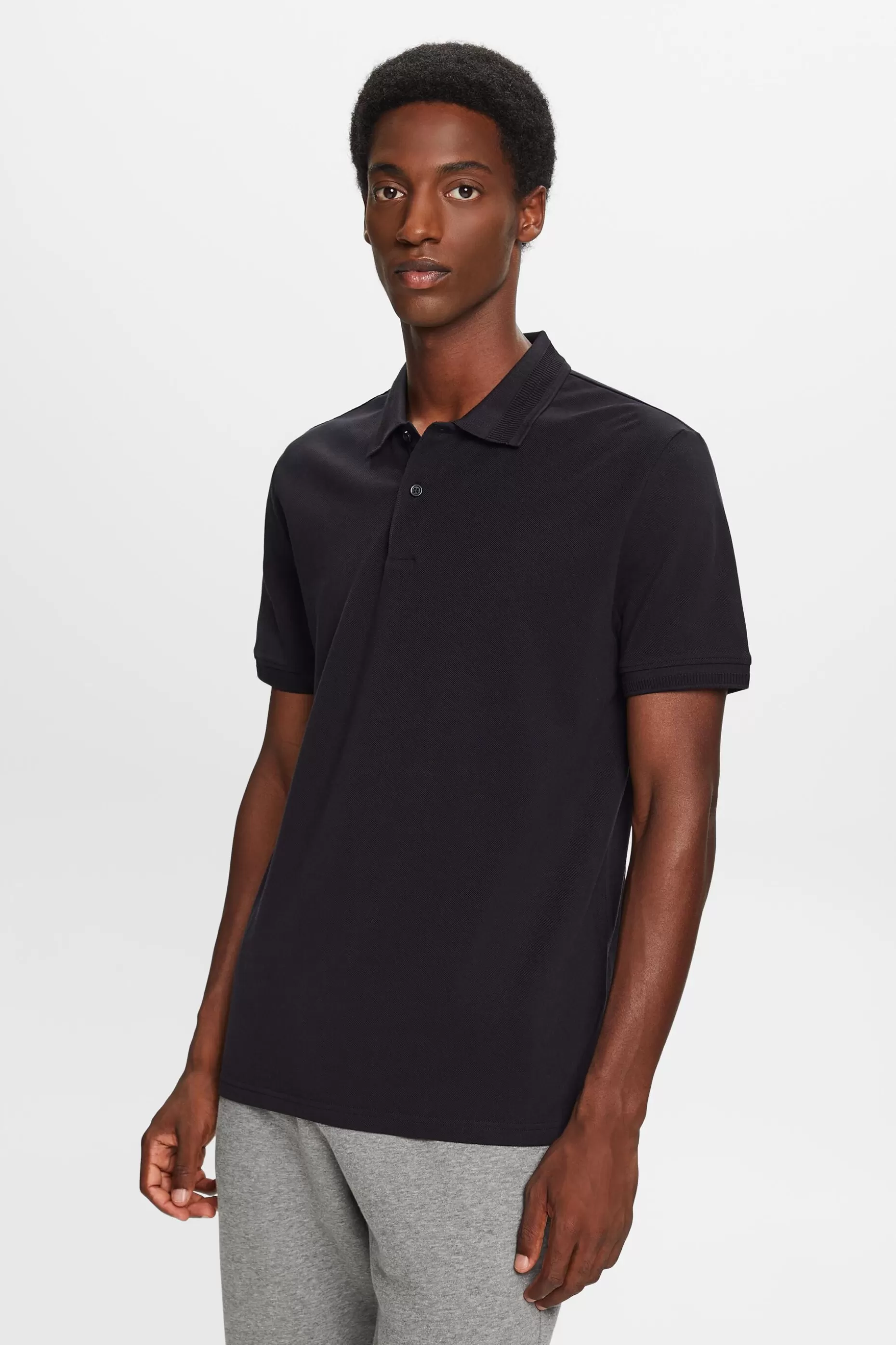 ESPRIT Cotton Pique Polo Shirt at our Online Shop *Men T-Shirts + Polos