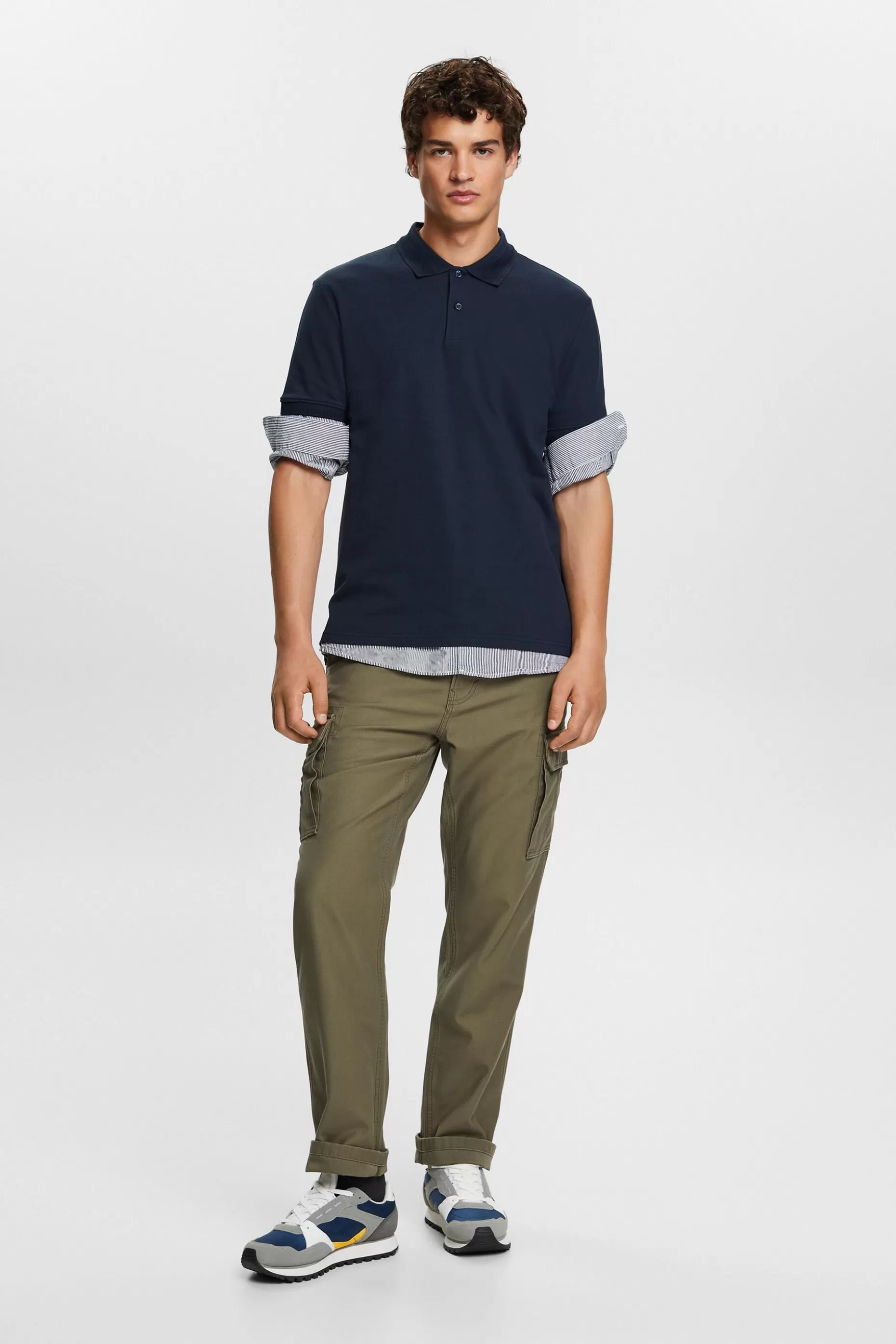 ESPRIT Cotton Pique Polo Shirt at our Online Shop *Men T-Shirts + Polos