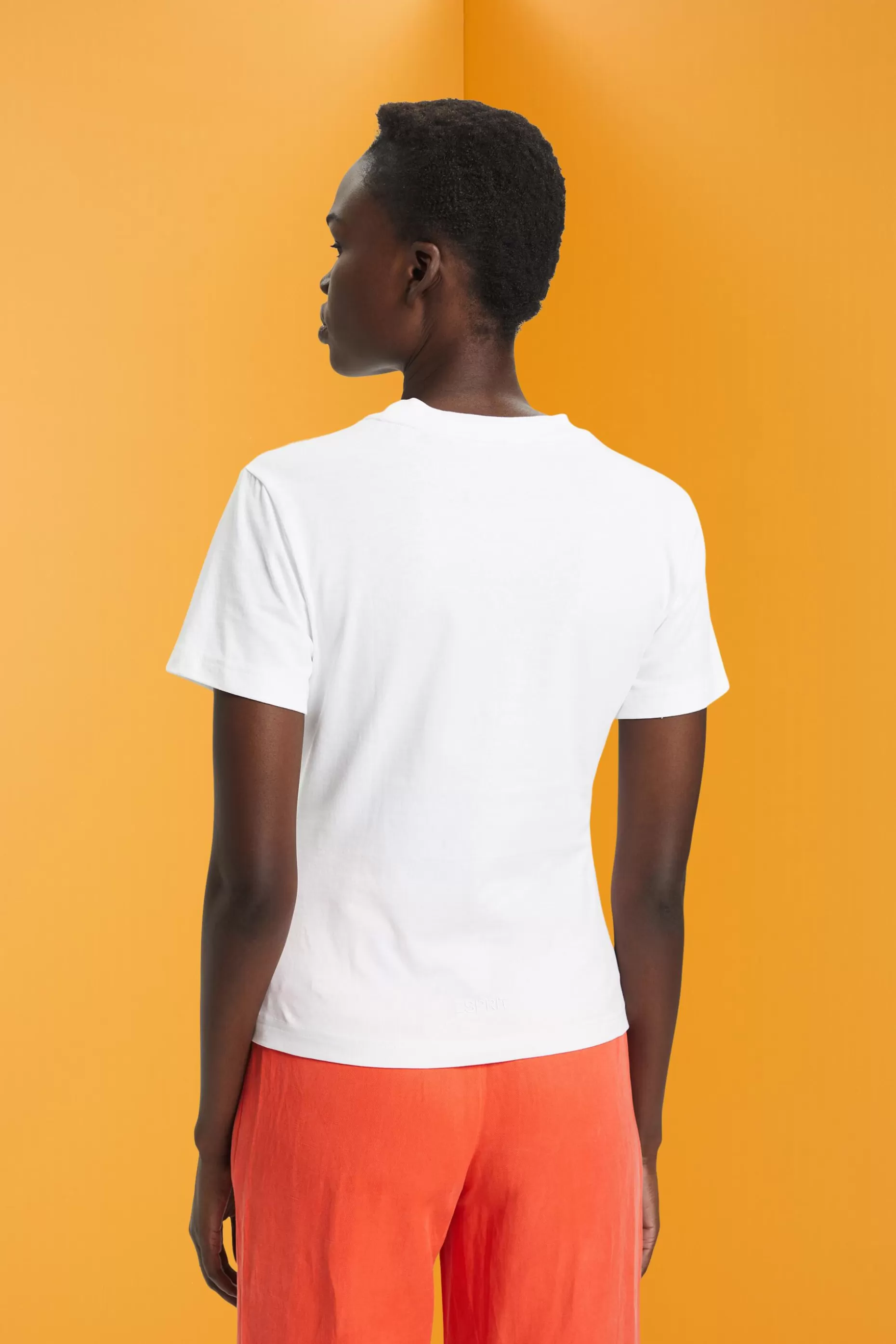 ESPRIT Cotton T-shirt with embroidered heart motif at our Online Shop *Women T-Shirts + Tops