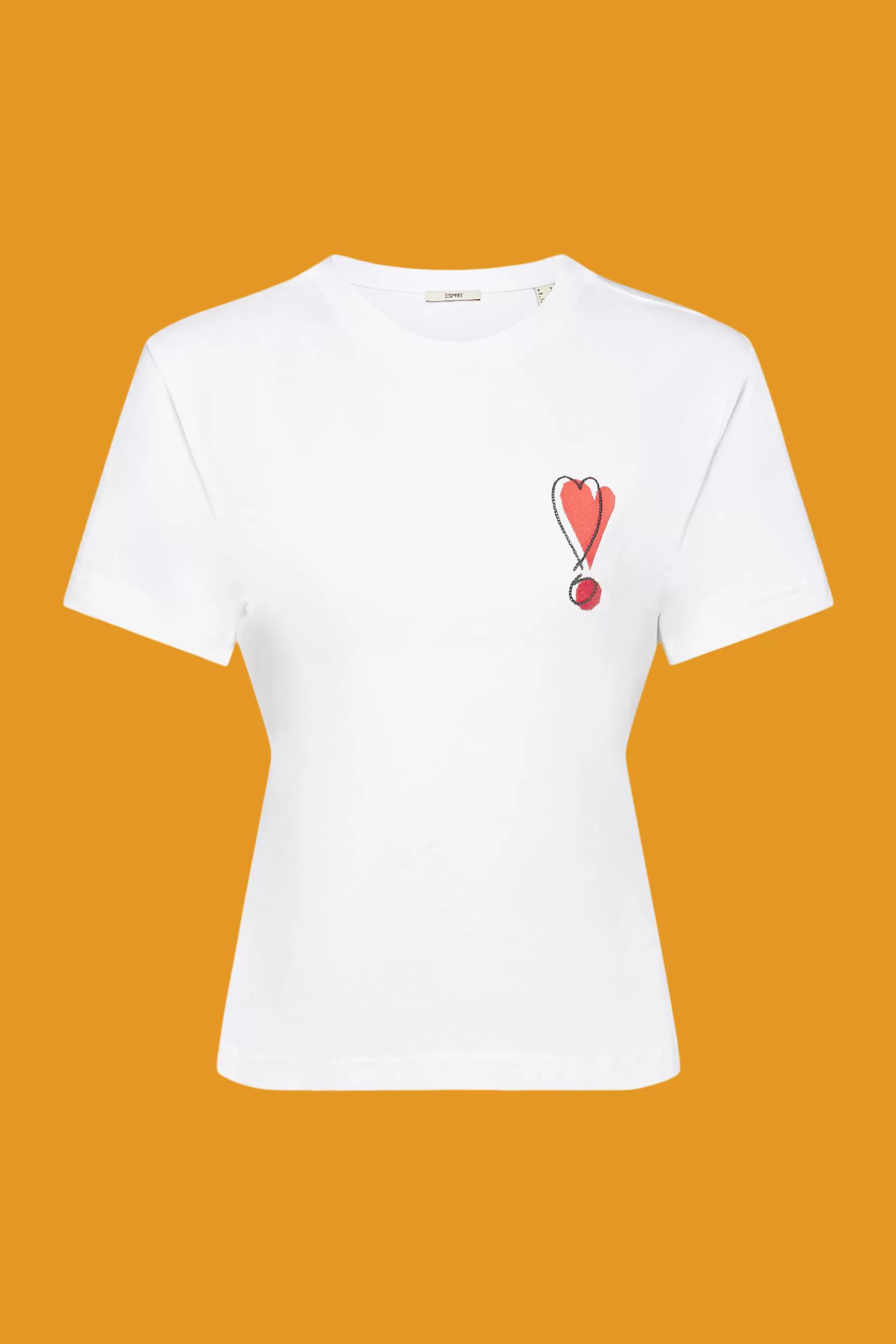 ESPRIT Cotton T-shirt with embroidered heart motif at our Online Shop *Women T-Shirts + Tops