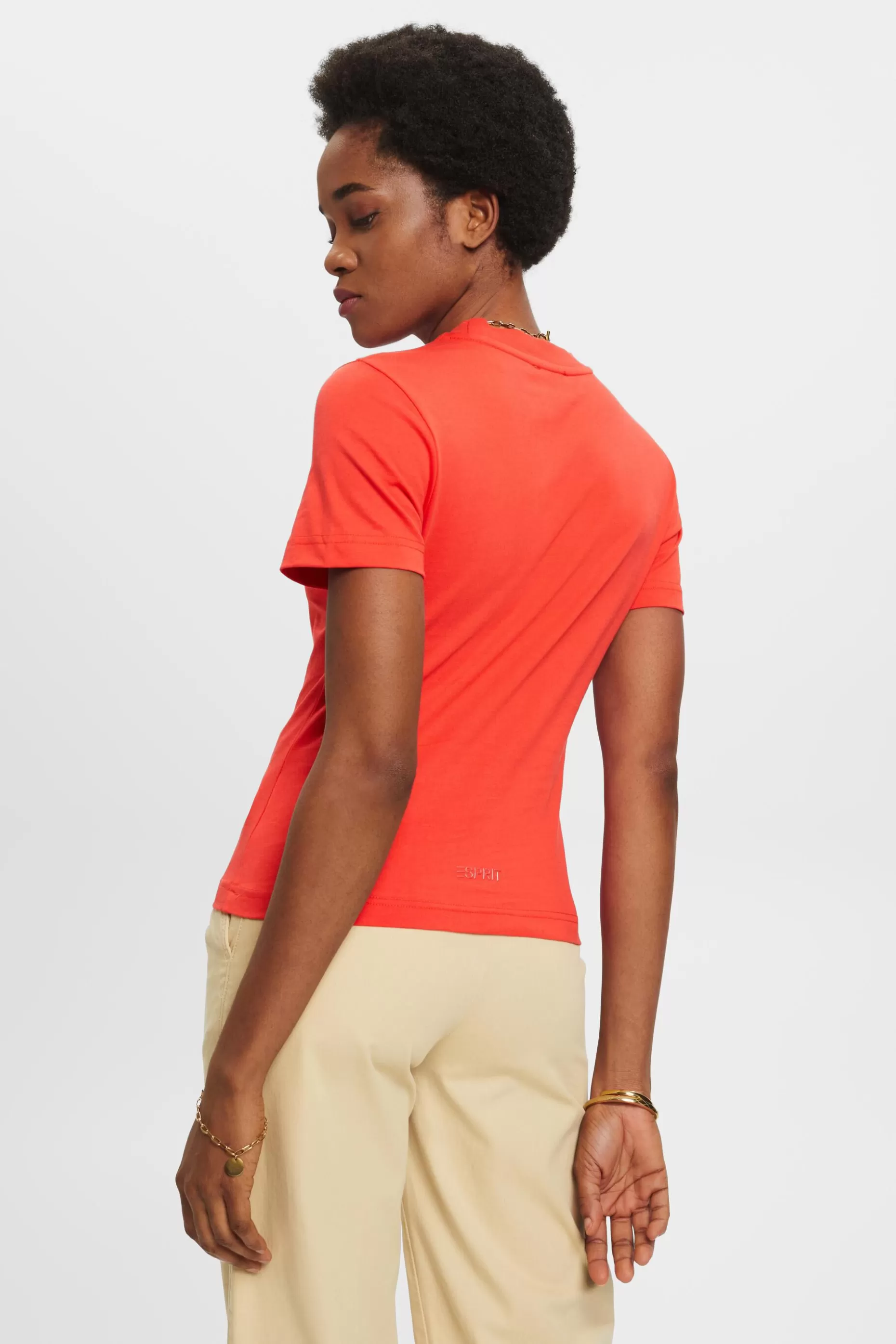 ESPRIT Cotton T-shirt with embroidered heart motif at our Online Shop *Women T-Shirts + Tops