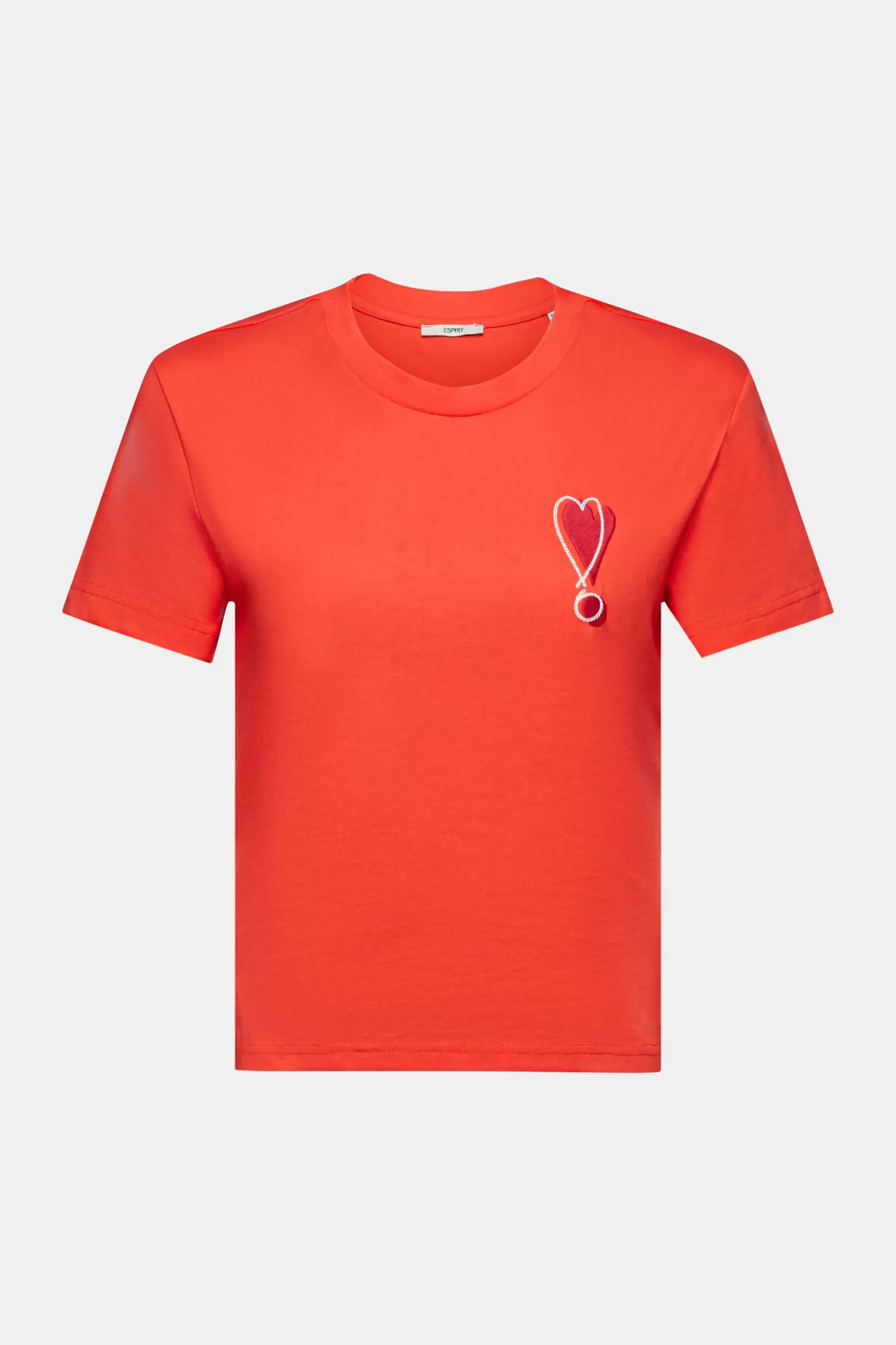 ESPRIT Cotton T-shirt with embroidered heart motif at our Online Shop *Women T-Shirts + Tops