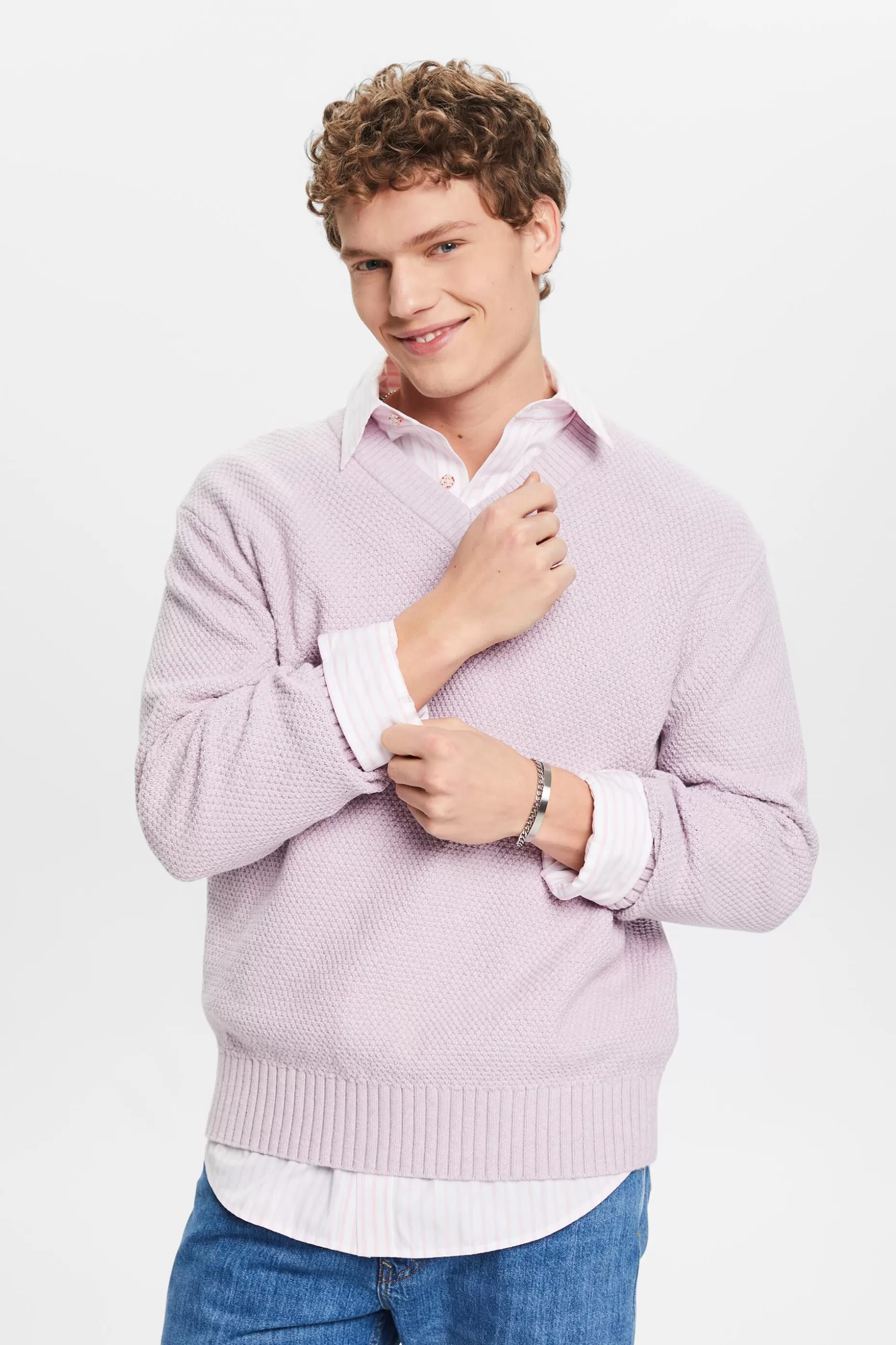 ESPRIT Cotton V-Neck Sweater at our Online Shop *Men Sweaters