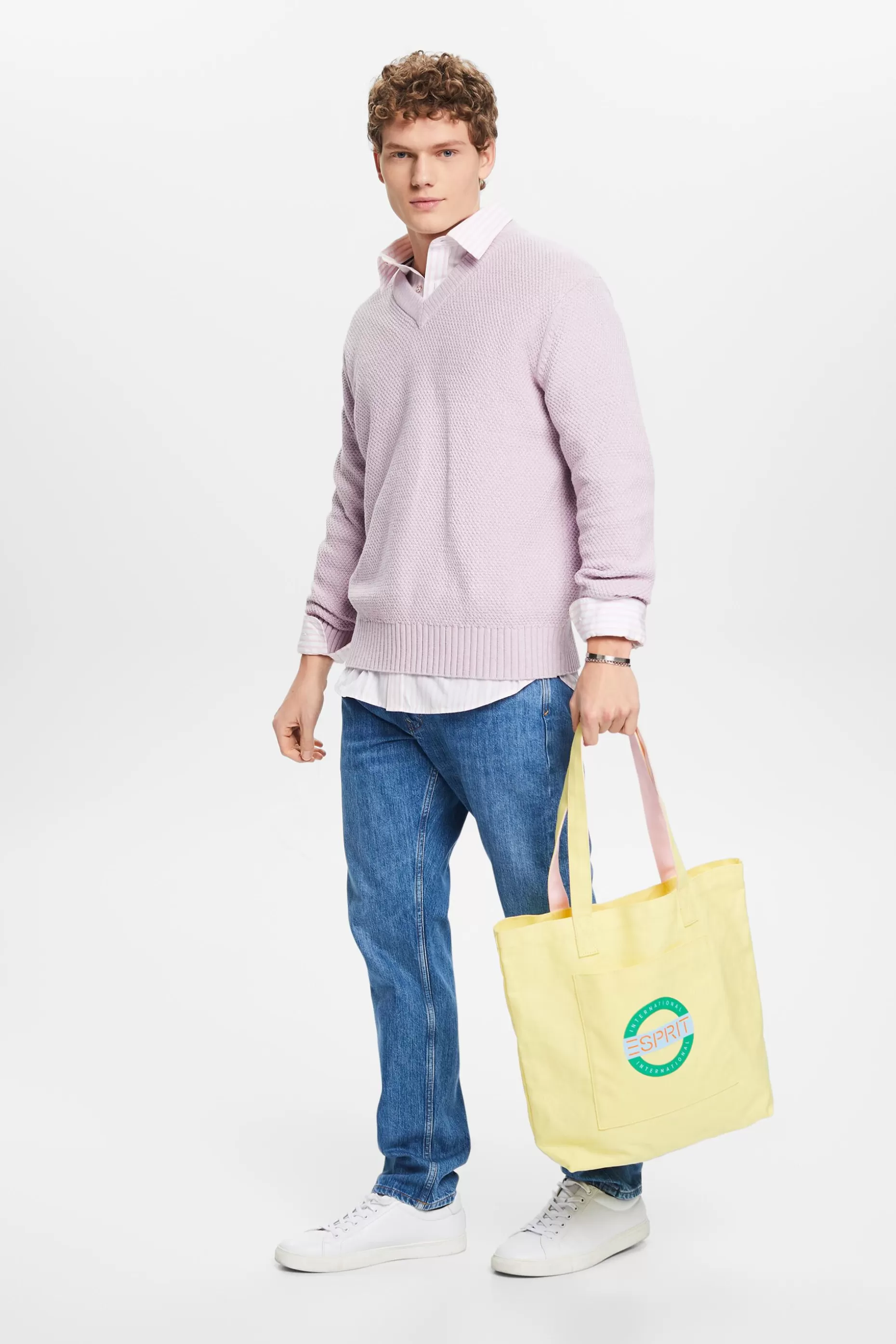 ESPRIT Cotton V-Neck Sweater at our Online Shop *Men Sweaters