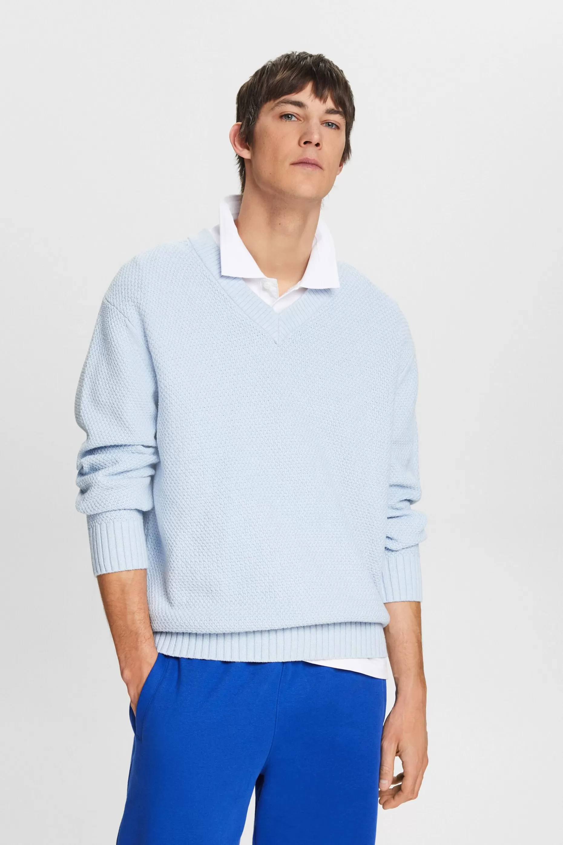ESPRIT Cotton V-Neck Sweater at our Online Shop *Men Sweaters