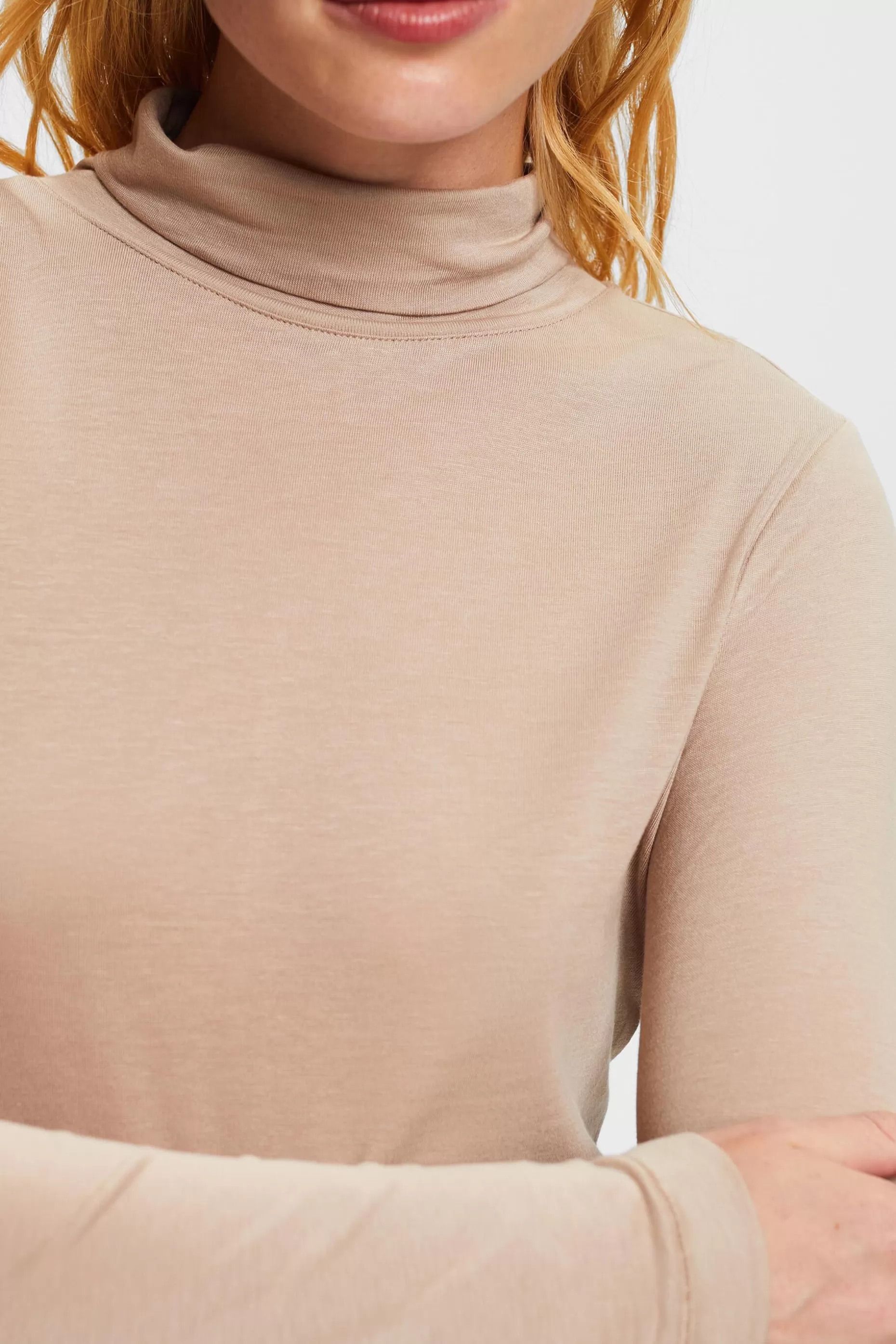 ESPRIT Cotton-Blend Jersey Turtleneck at our Online Shop *Women T-Shirts + Tops