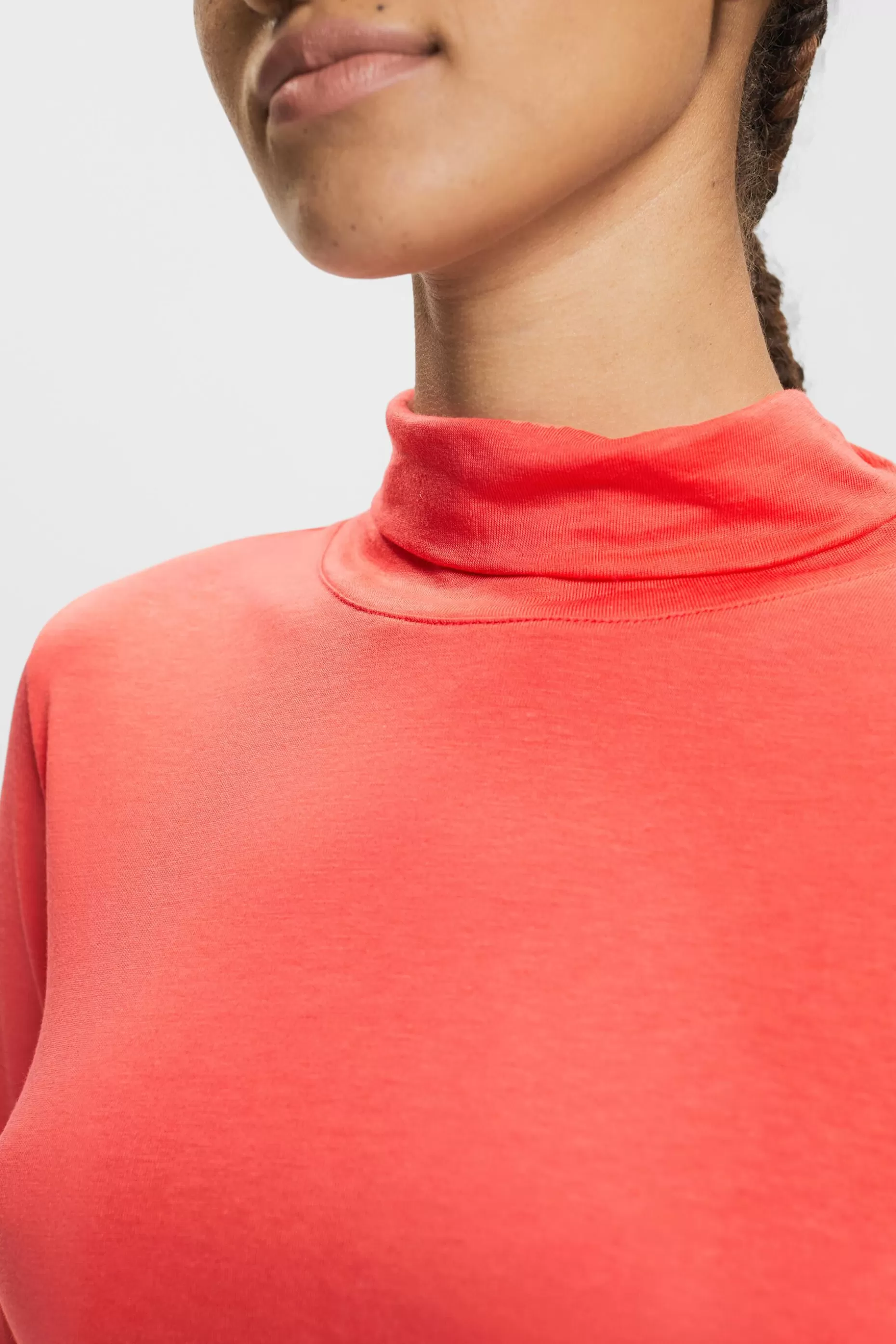 ESPRIT Cotton-Blend Jersey Turtleneck at our Online Shop *Women T-Shirts + Tops