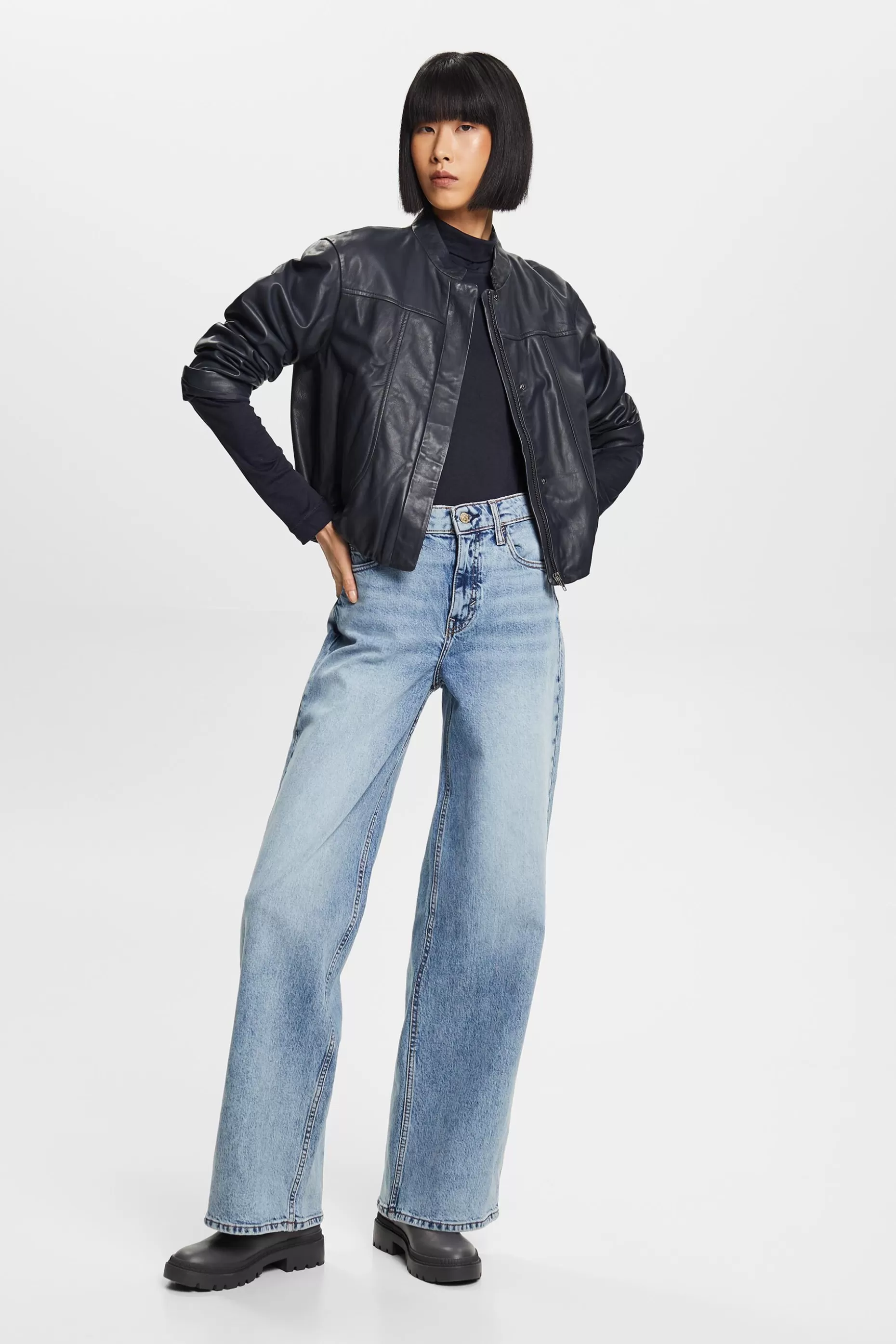 ESPRIT Cotton-Blend Jersey Turtleneck at our Online Shop *Women T-Shirts + Tops