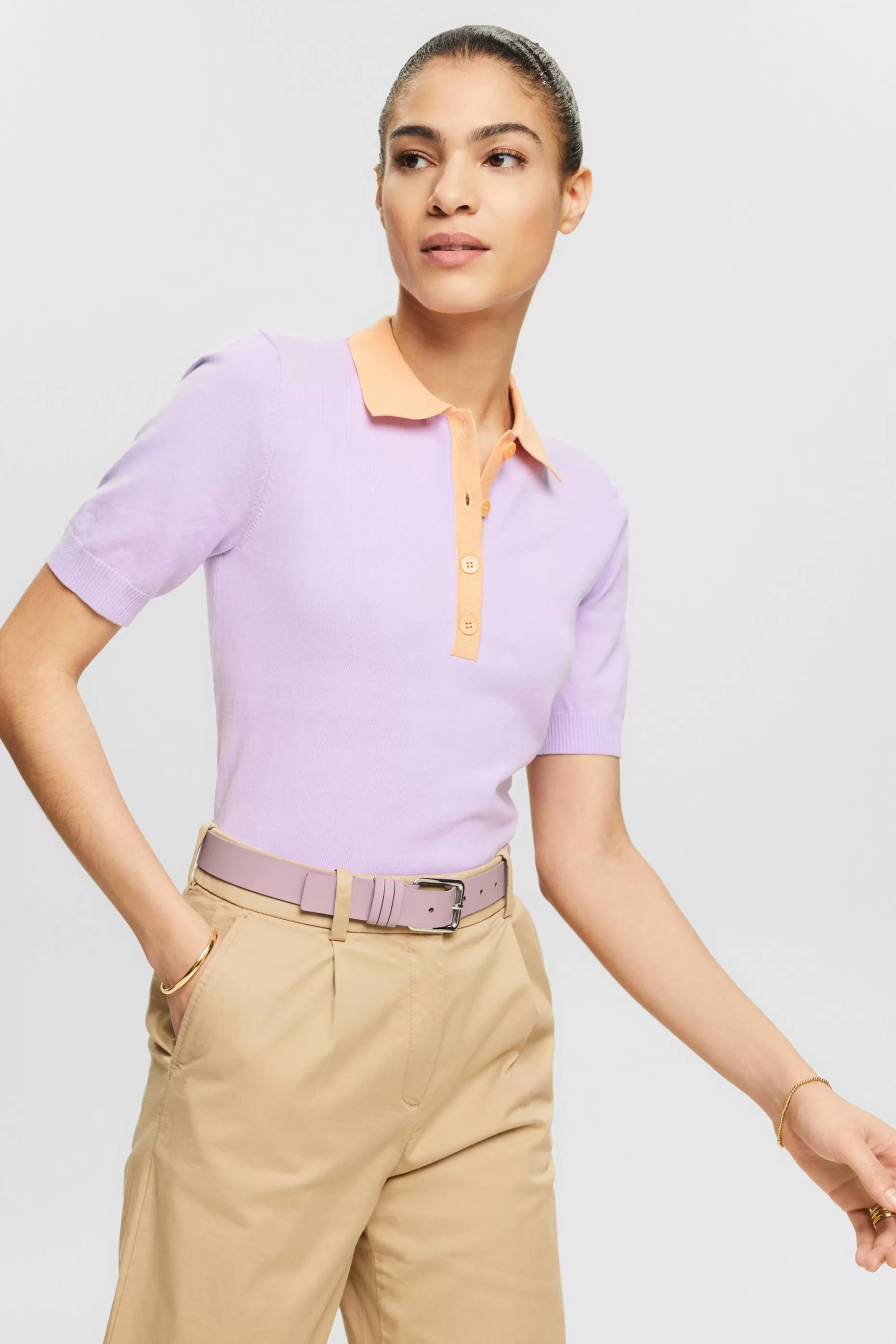 ESPRIT Cotton-Blend Polo Sweater at our Online Shop *Women Sweaters