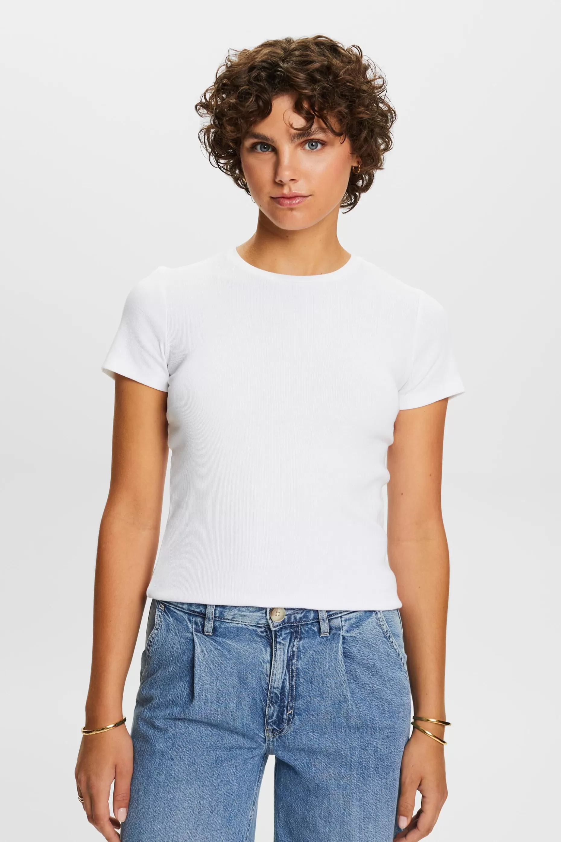 ESPRIT Cotton-Jersey Crewneck T-Shirt at our Online Shop *Women T-Shirts + Tops