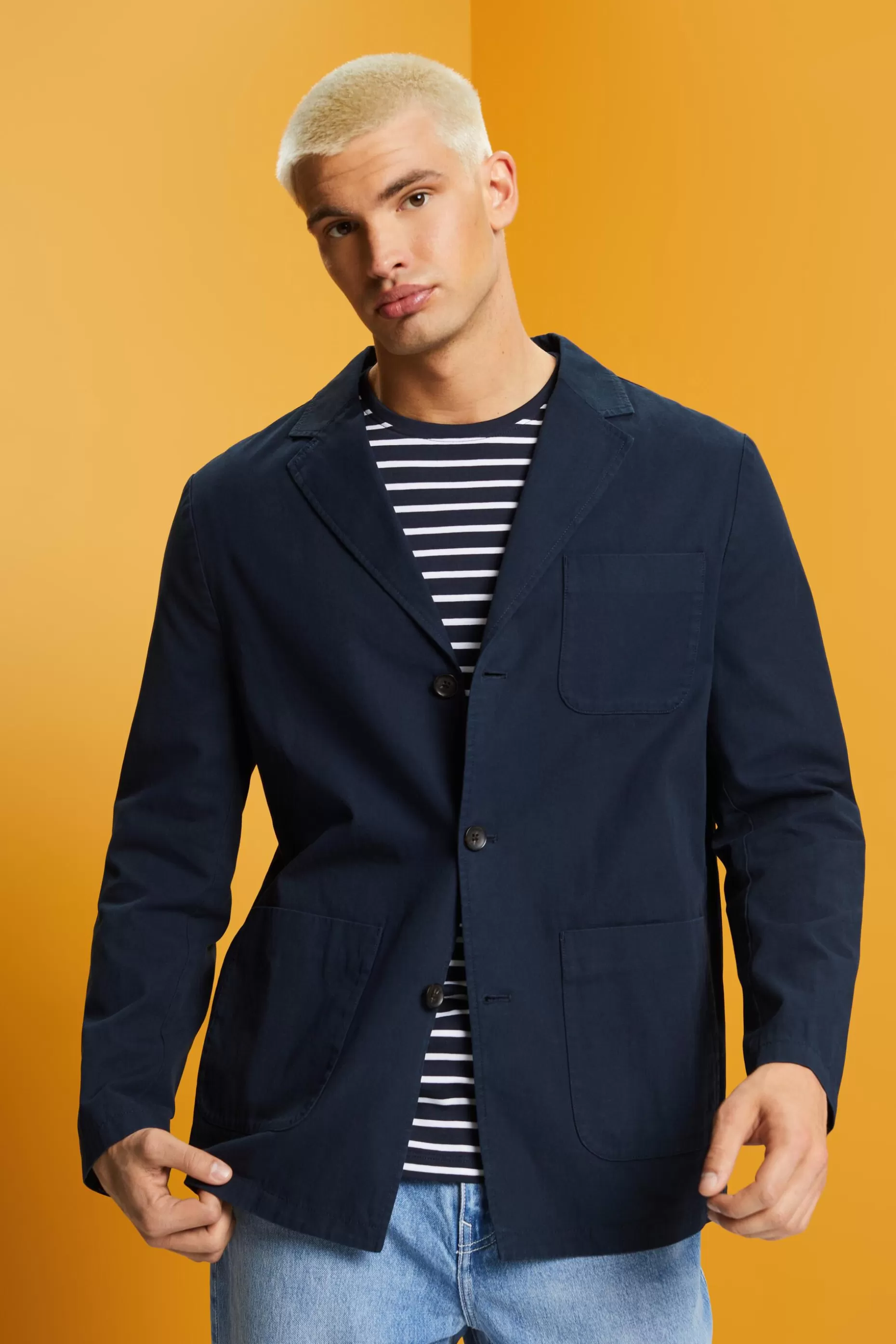 ESPRIT Cotton-Twill Blazer Jacket at our Online Shop *Men Tops