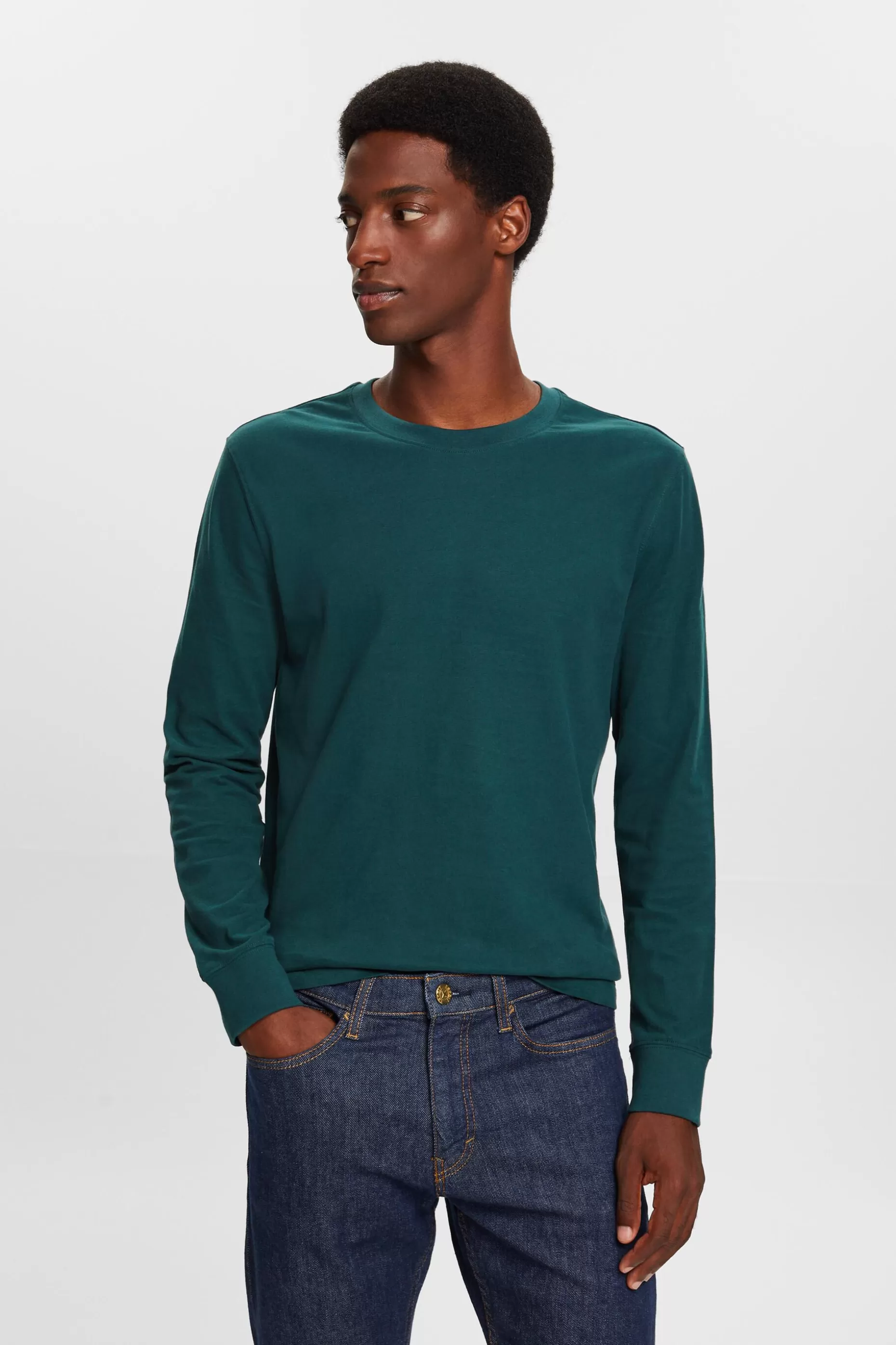 ESPRIT Crewneck Long Sleeve T-Shirt at our Online Shop *Men T-Shirts + Polos