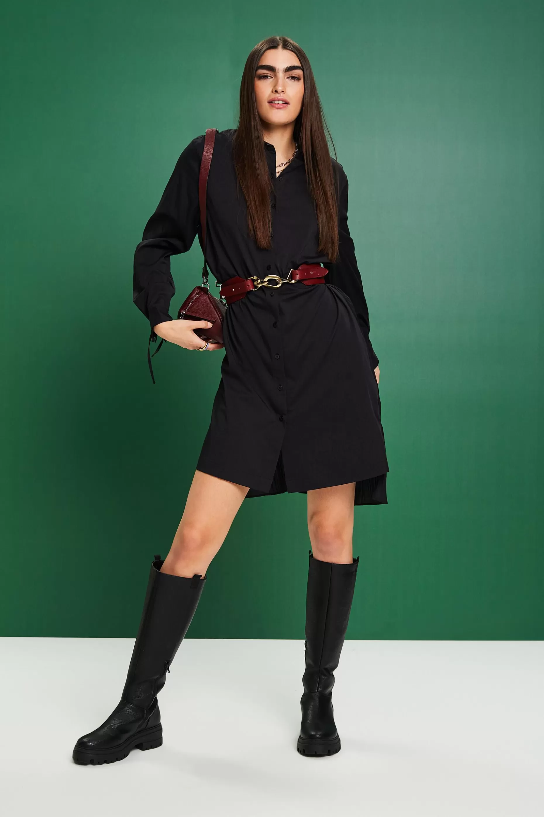 ESPRIT Crinkled Midi Shirt Dress at our Online Shop * Sale Under $75