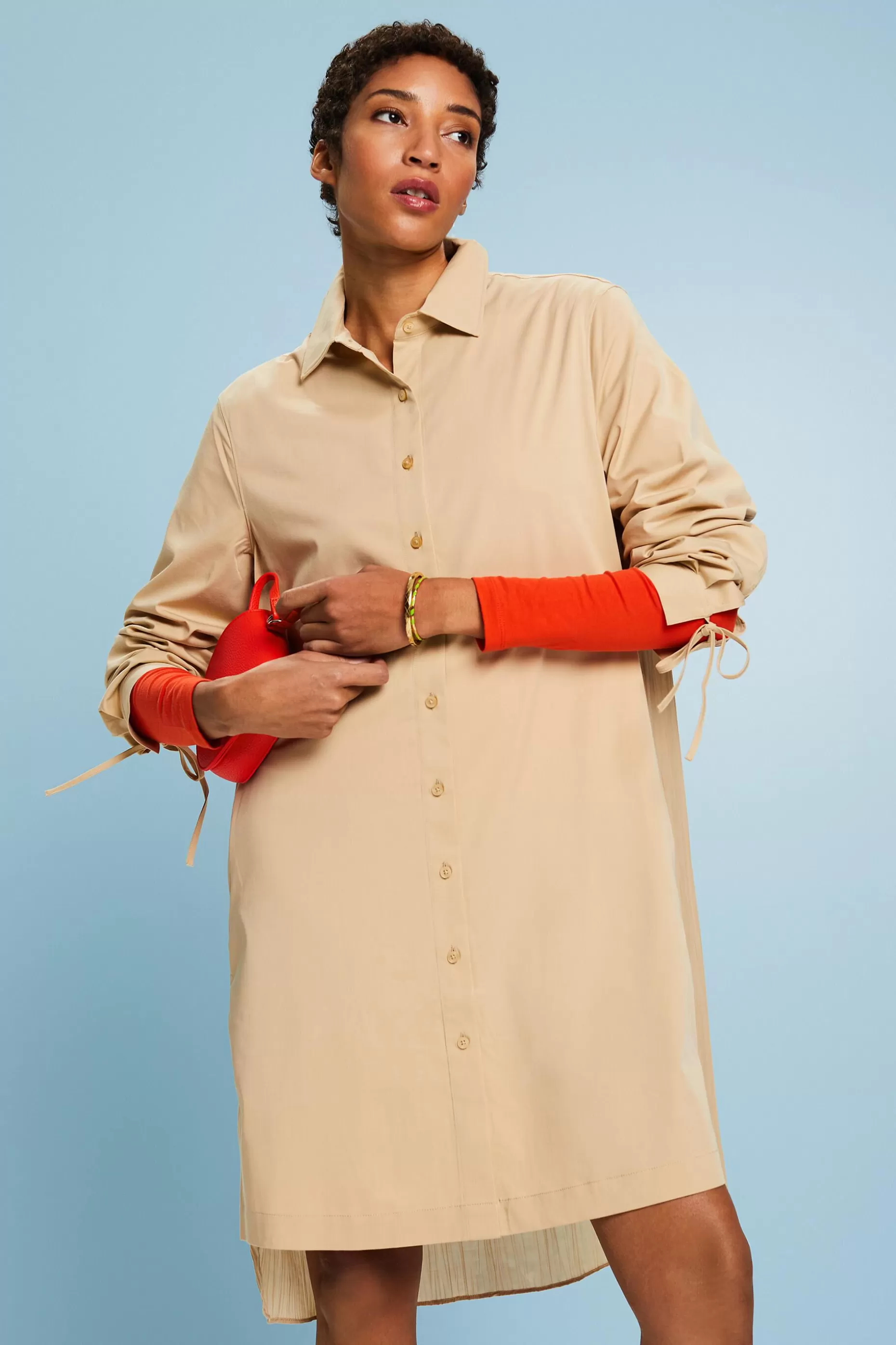 ESPRIT Crinkled Midi Shirt Dress at our Online Shop *Women Dresses + Jumpsuits
