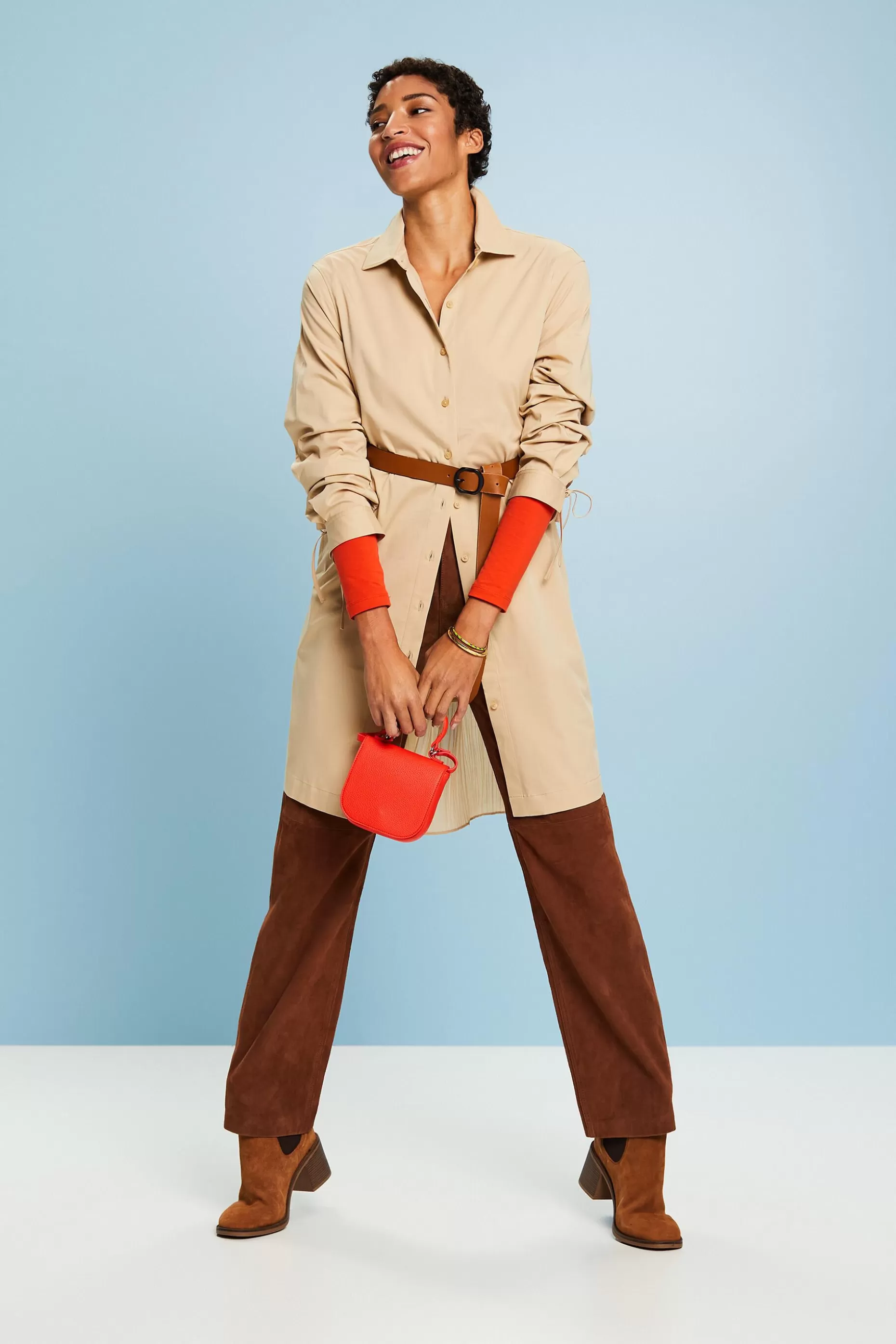 ESPRIT Crinkled Midi Shirt Dress at our Online Shop *Women Dresses + Jumpsuits