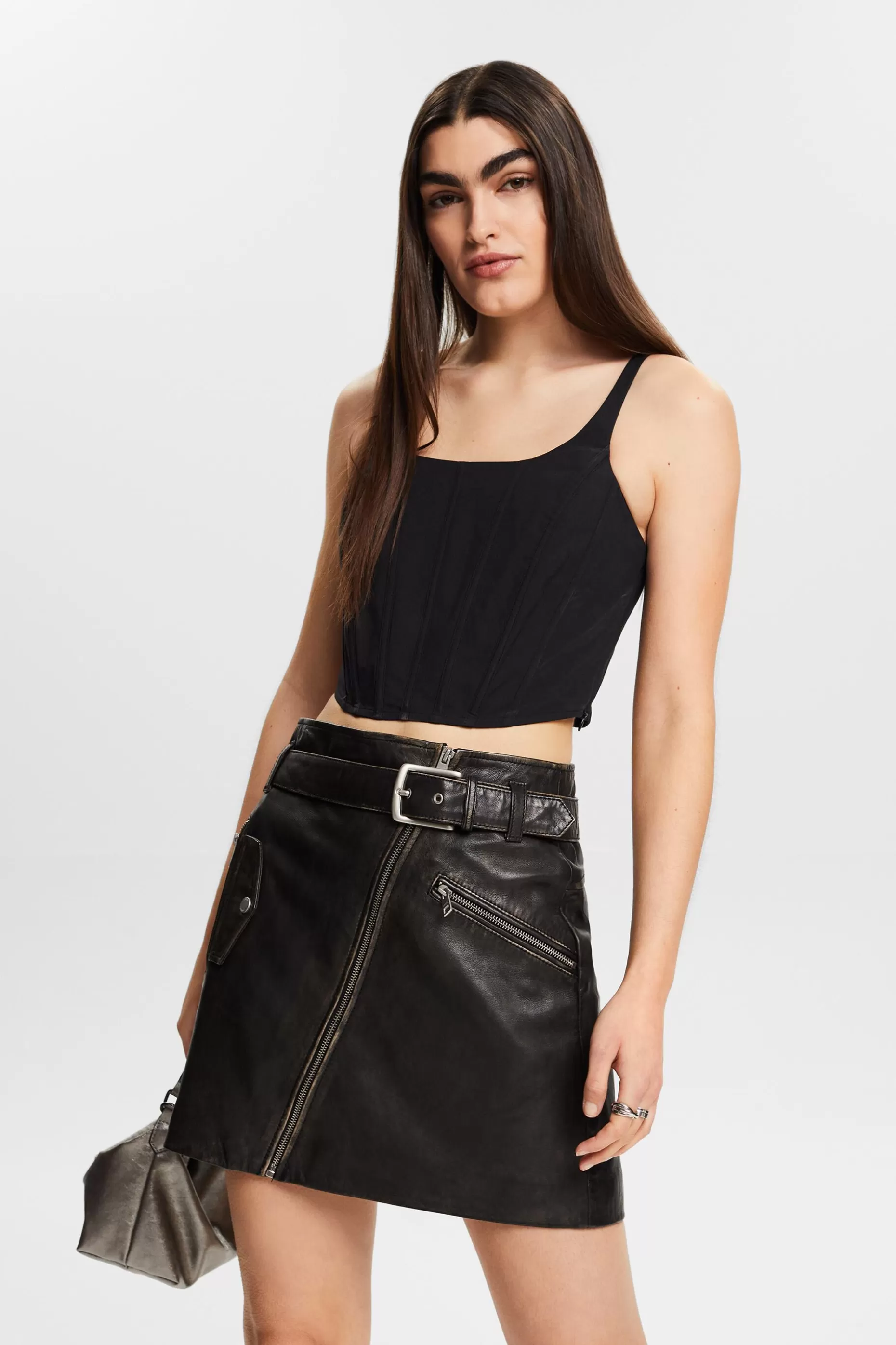 ESPRIT Cropped Cotton Poplin Corset Top at our Online Shop *Women Shirts + Blouses