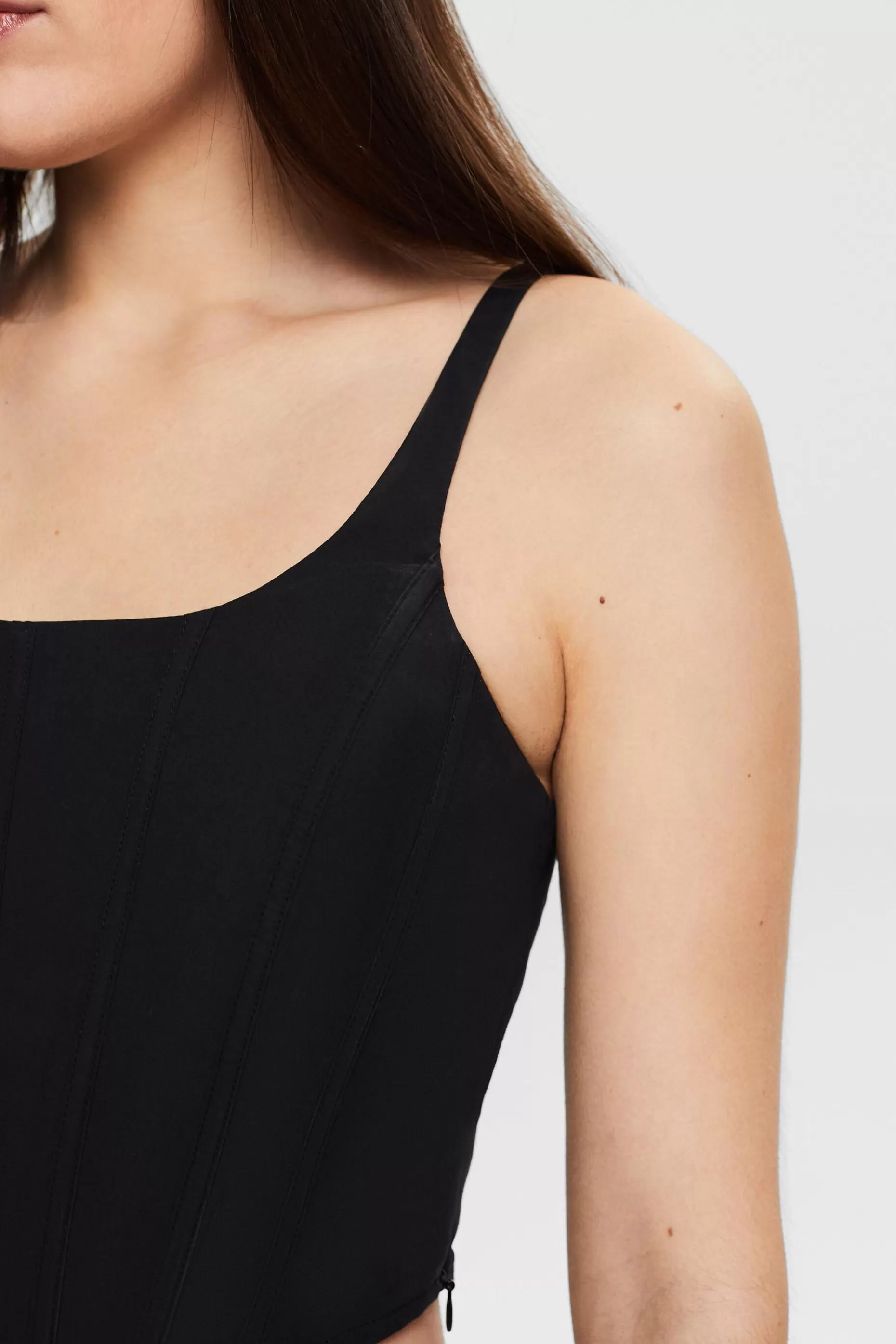 ESPRIT Cropped Cotton Poplin Corset Top at our Online Shop *Women Shirts + Blouses