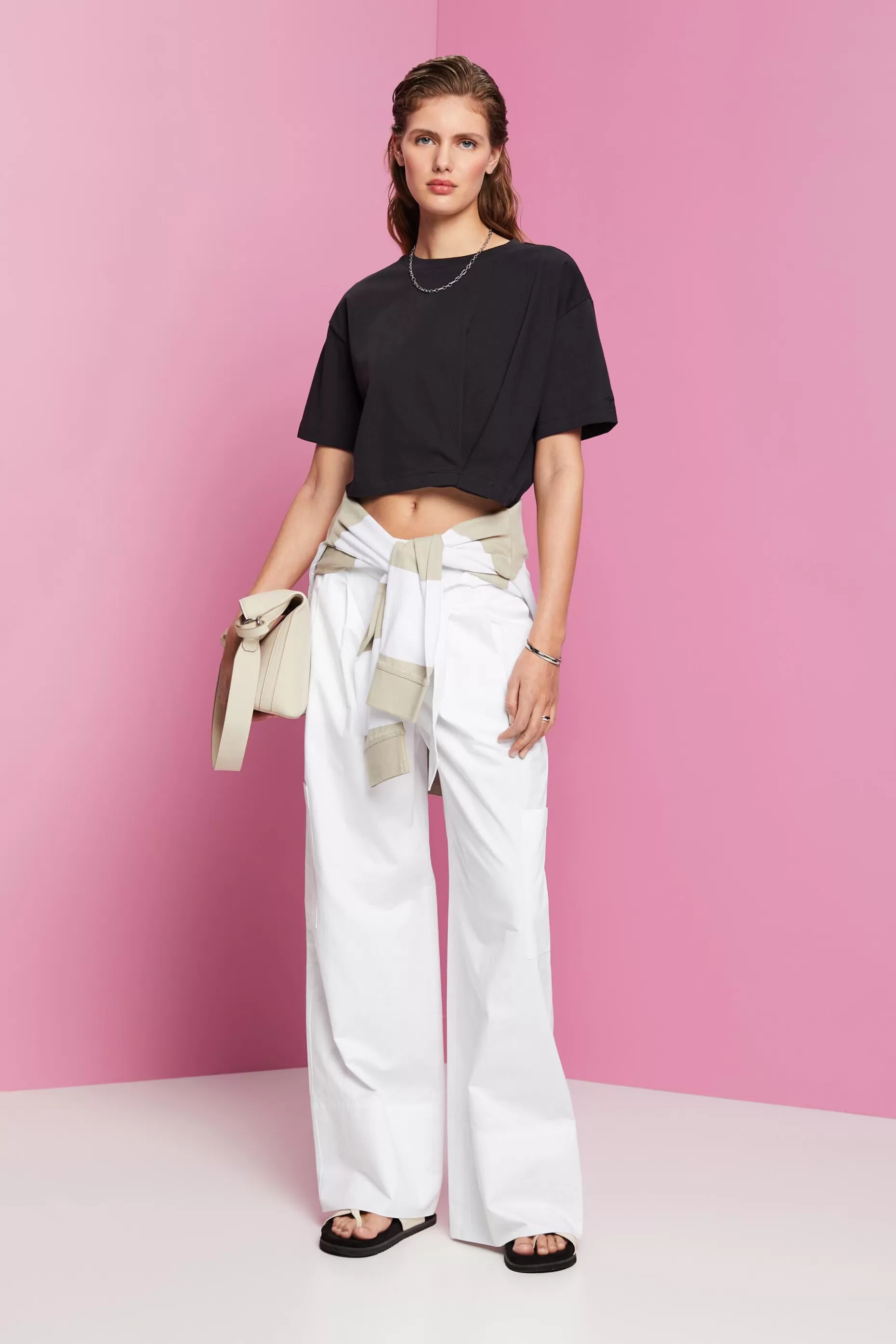 ESPRIT Cropped Jersey Crewneck T-shirt at our Online Shop *Women T-Shirts + Tops