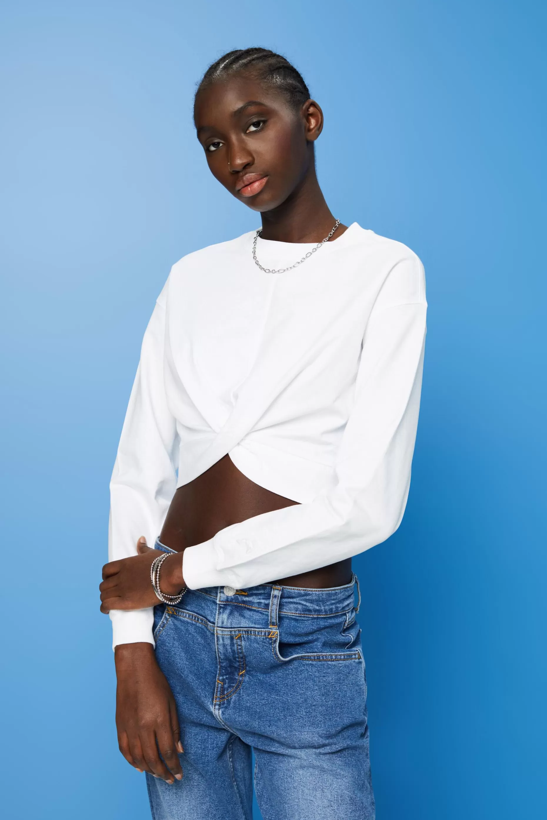ESPRIT Cropped knot detail sweatshirt at our Online Shop *Women Tops