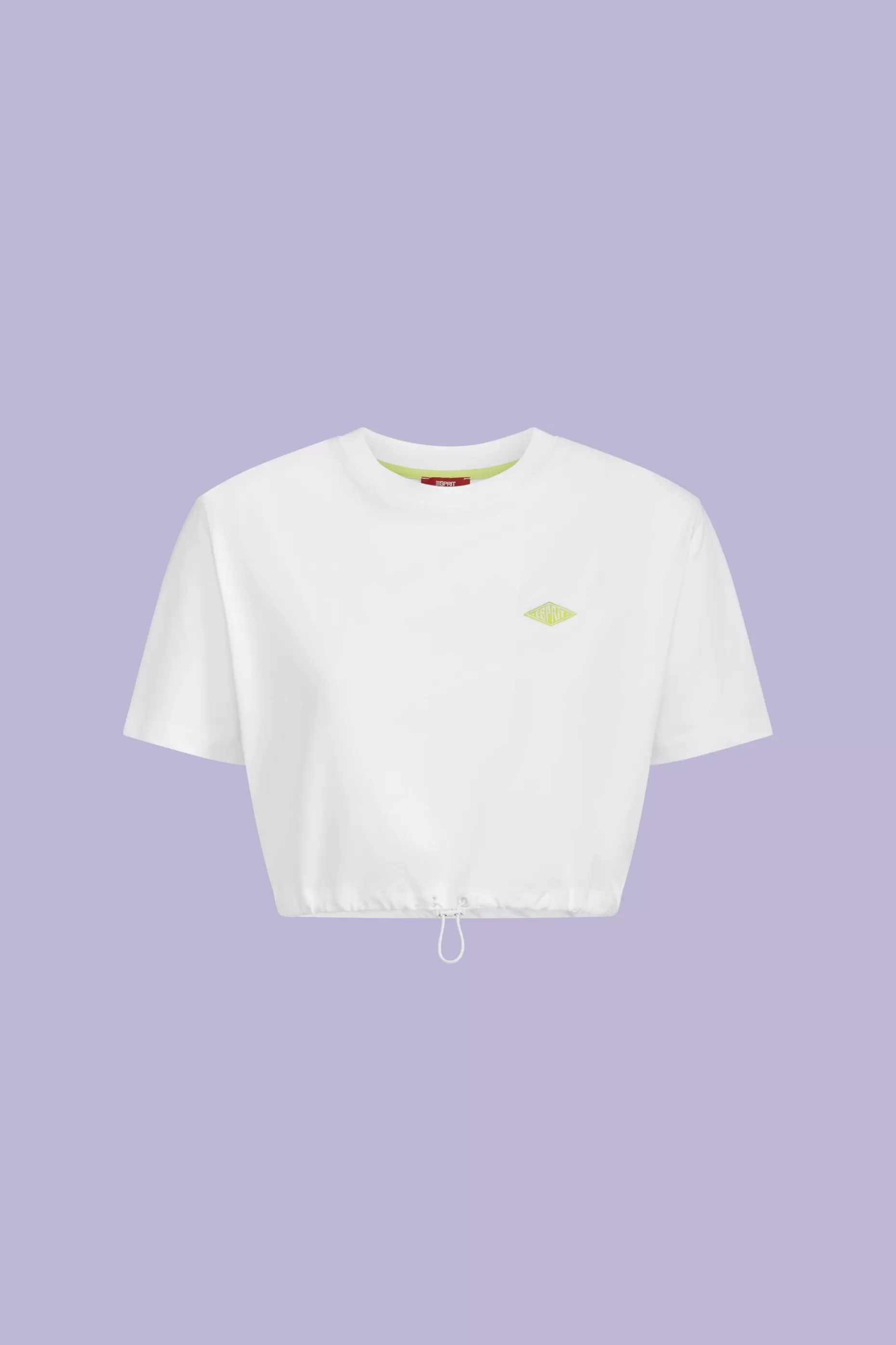 ESPRIT Cropped Logo Cotton Jersey T-Shirt at our Online Shop *Women T-Shirts + Tops