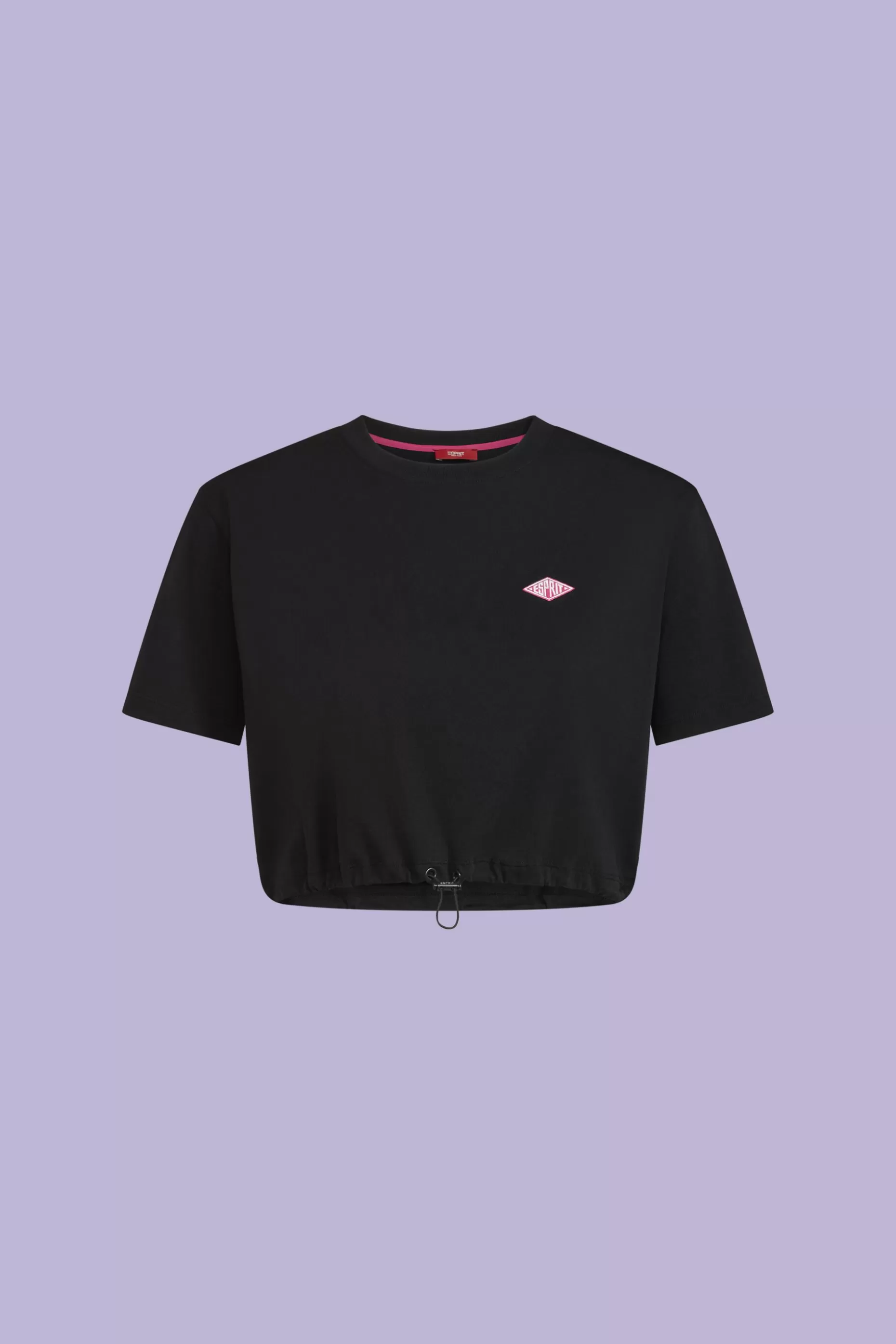 ESPRIT Cropped Logo Cotton Jersey T-Shirt at our Online Shop *Women T-Shirts + Tops