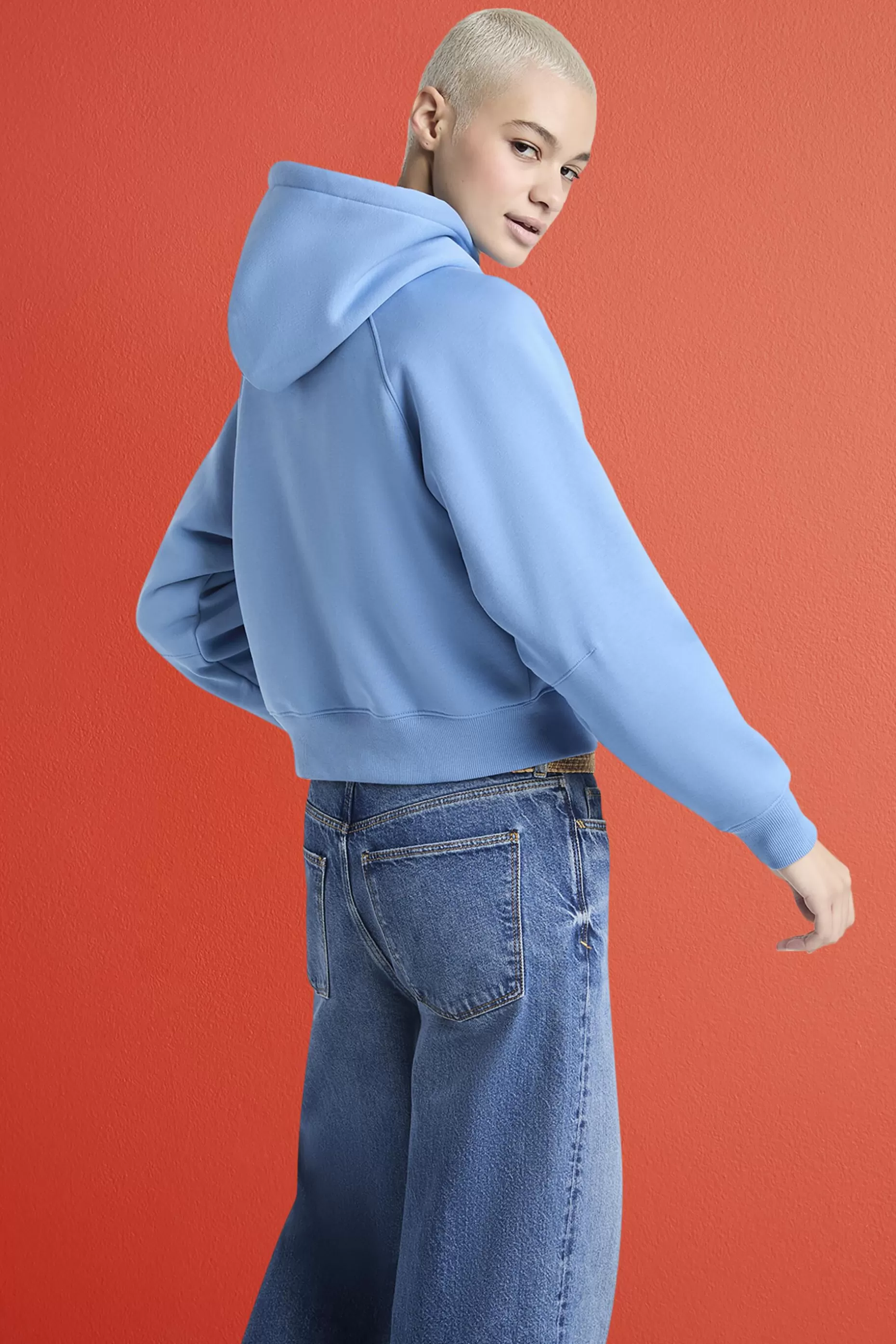 ESPRIT Cropped Logo Fleece Hoodie at our Online Shop *Women Sweatshirts + Hoodies