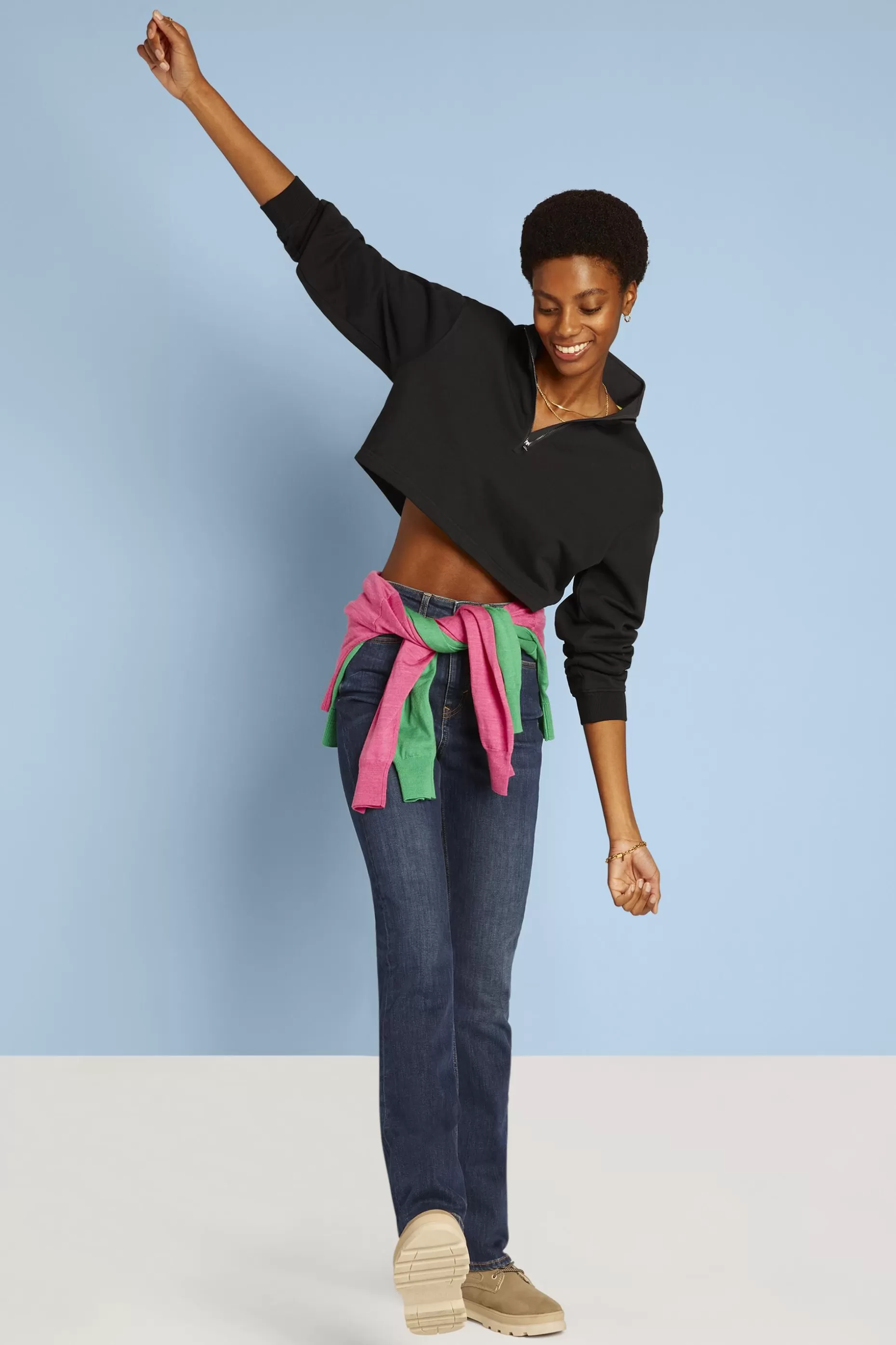 ESPRIT Cropped Organic Cotton Terry Sweatshirt at our Online Shop * Sale Under $50