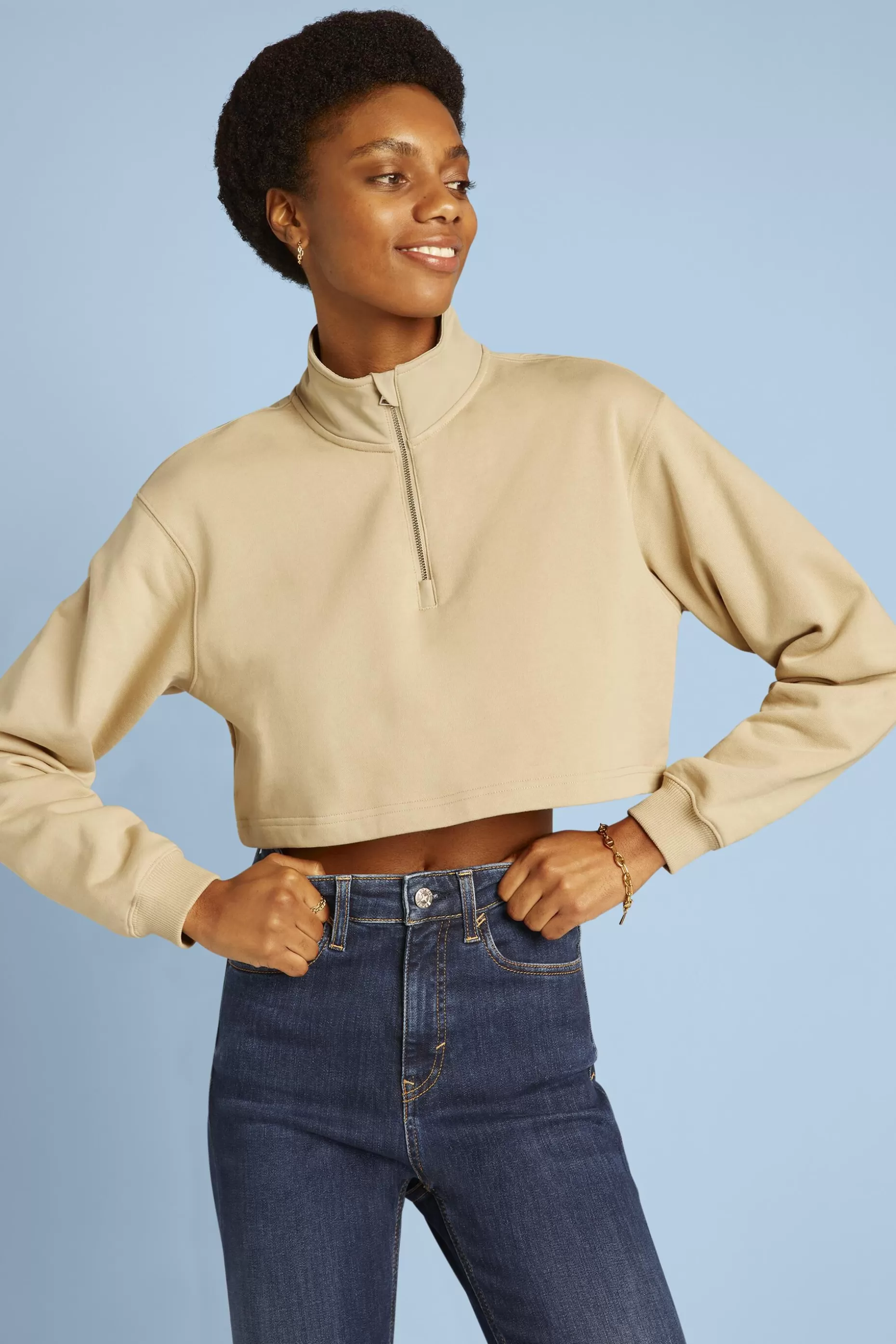 ESPRIT Cropped Organic Cotton Terry Sweatshirt at our Online Shop *Women Sweatshirts + Hoodies