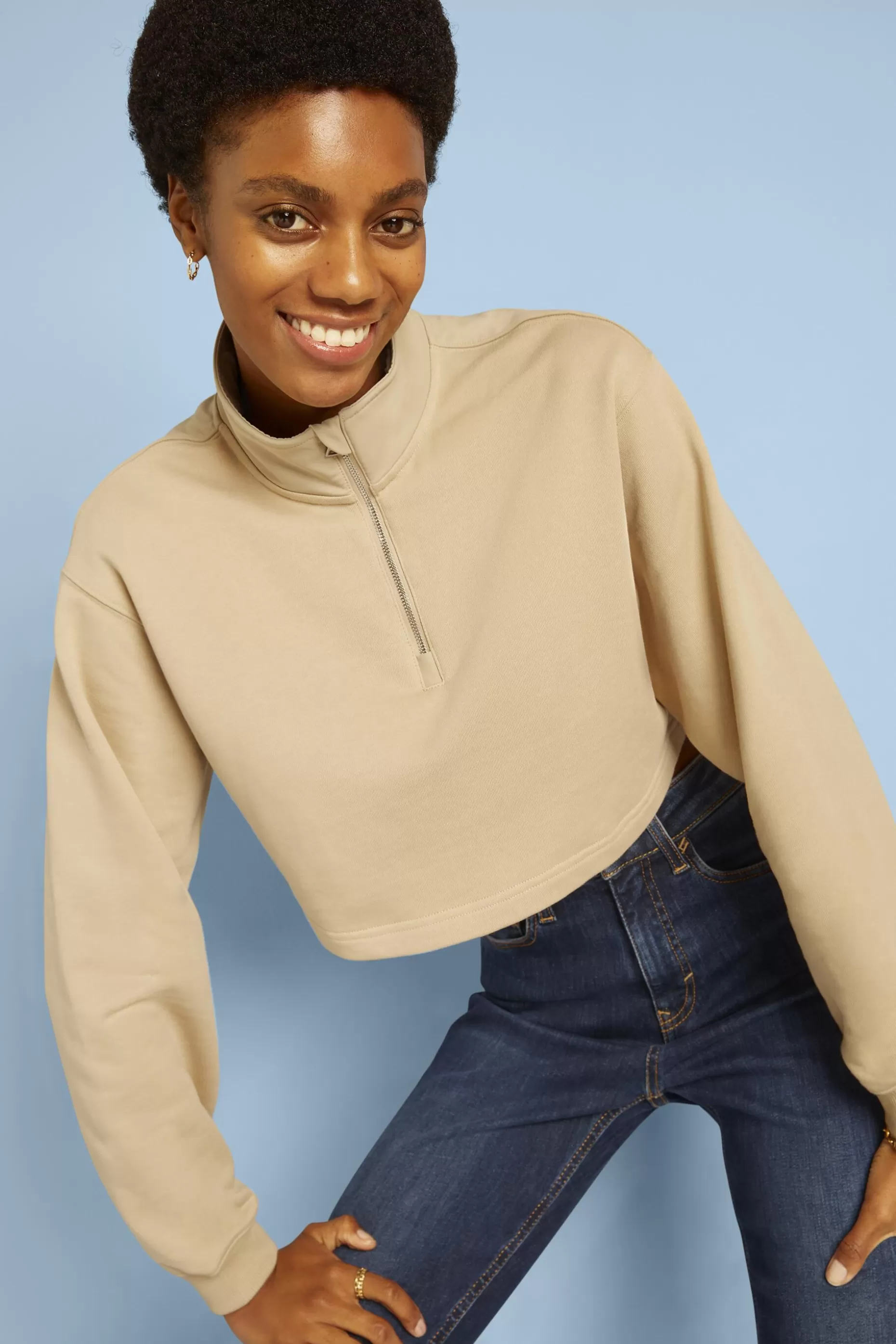 ESPRIT Cropped Organic Cotton Terry Sweatshirt at our Online Shop *Women Sweatshirts + Hoodies