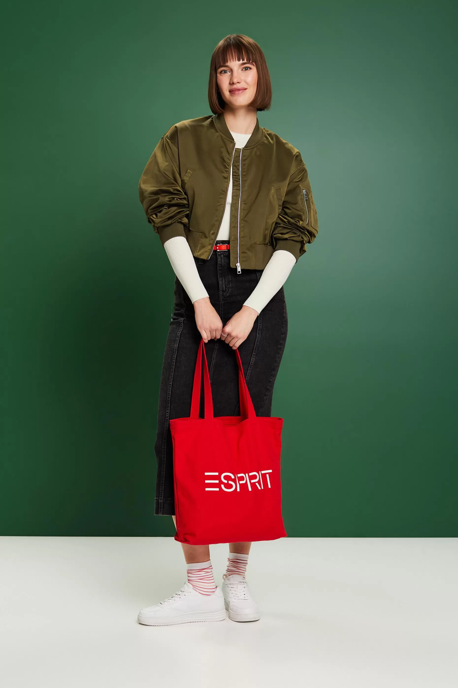 ESPRIT Cropped Satin Bomber Jacket at our Online Shop *Women Jackets + Coats