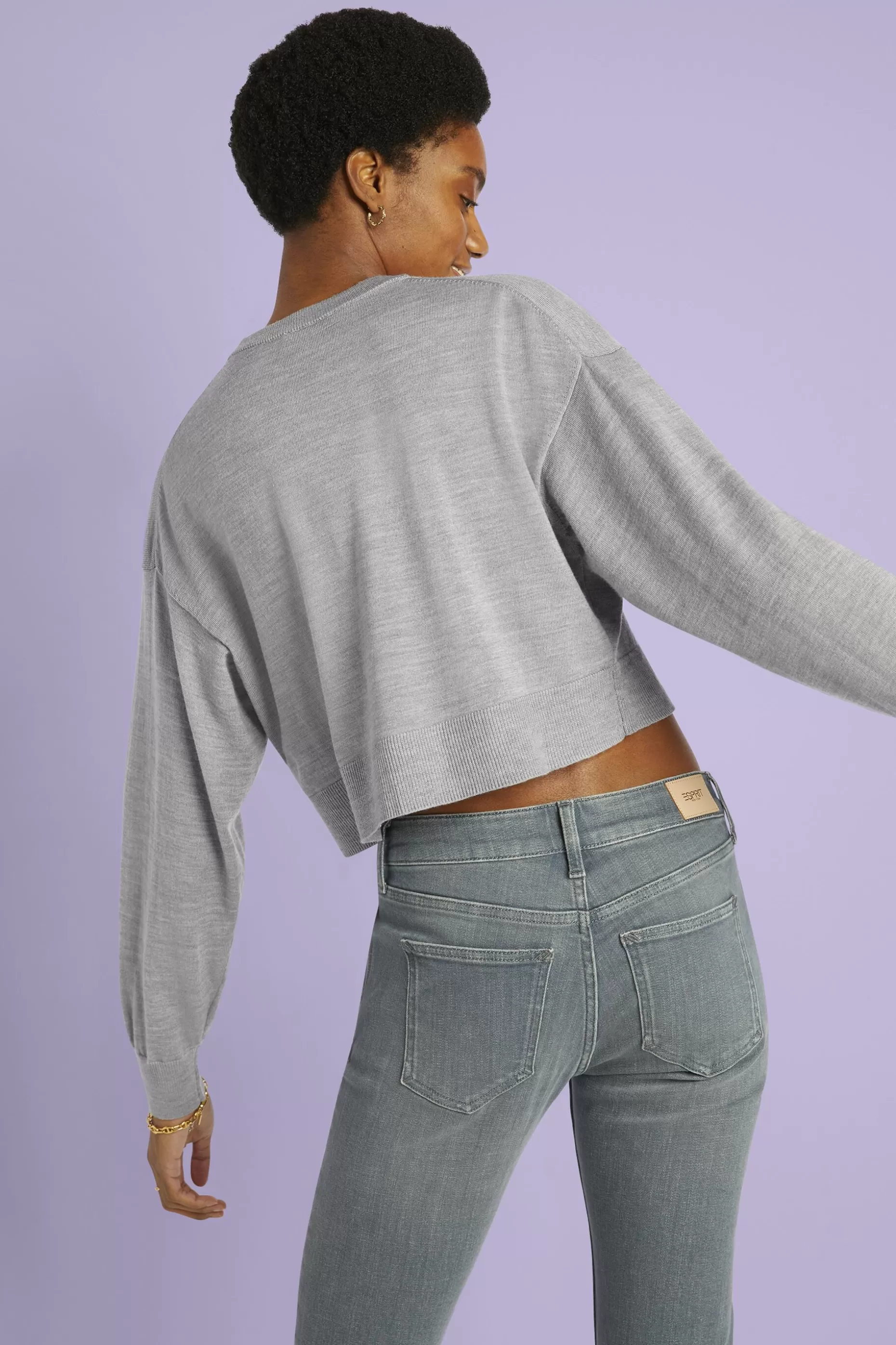 ESPRIT Cropped Super Fine Merino Wool Sweater at our Online Shop *Women Tops